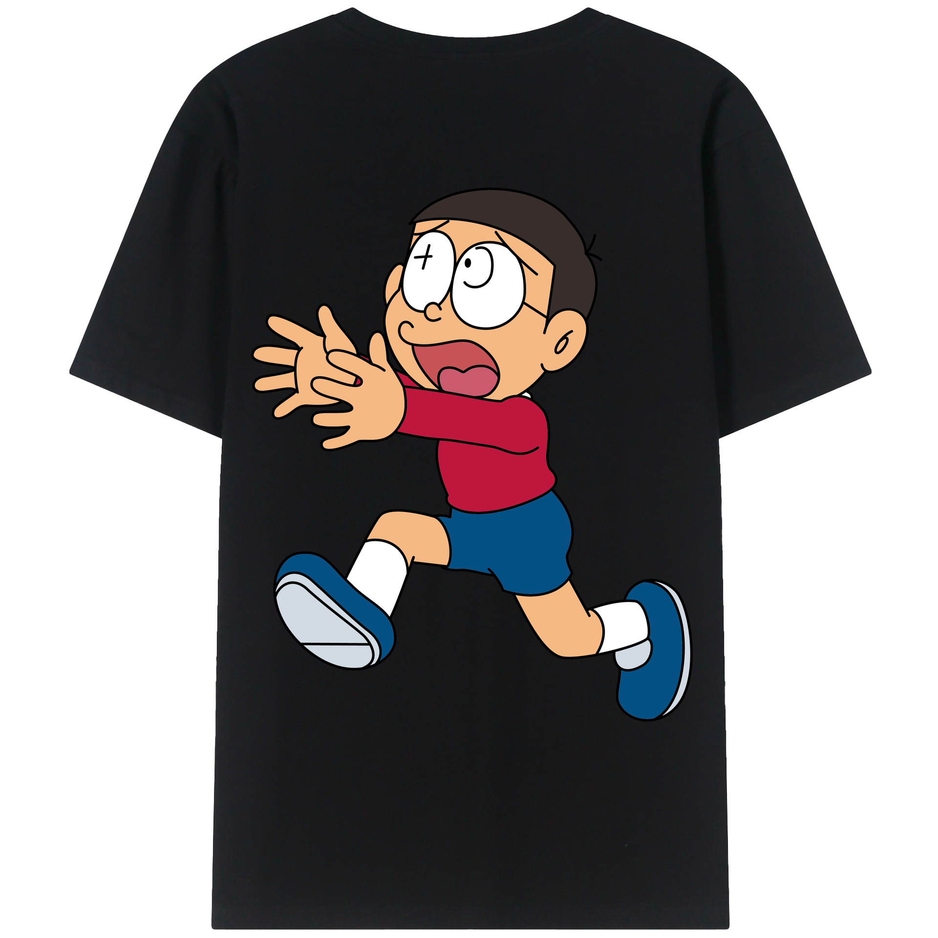 （画像用） ドラえもん 野比 のび太 Doraemon Nobita Nobi レディース半袖Tシャツ(バックプリント)