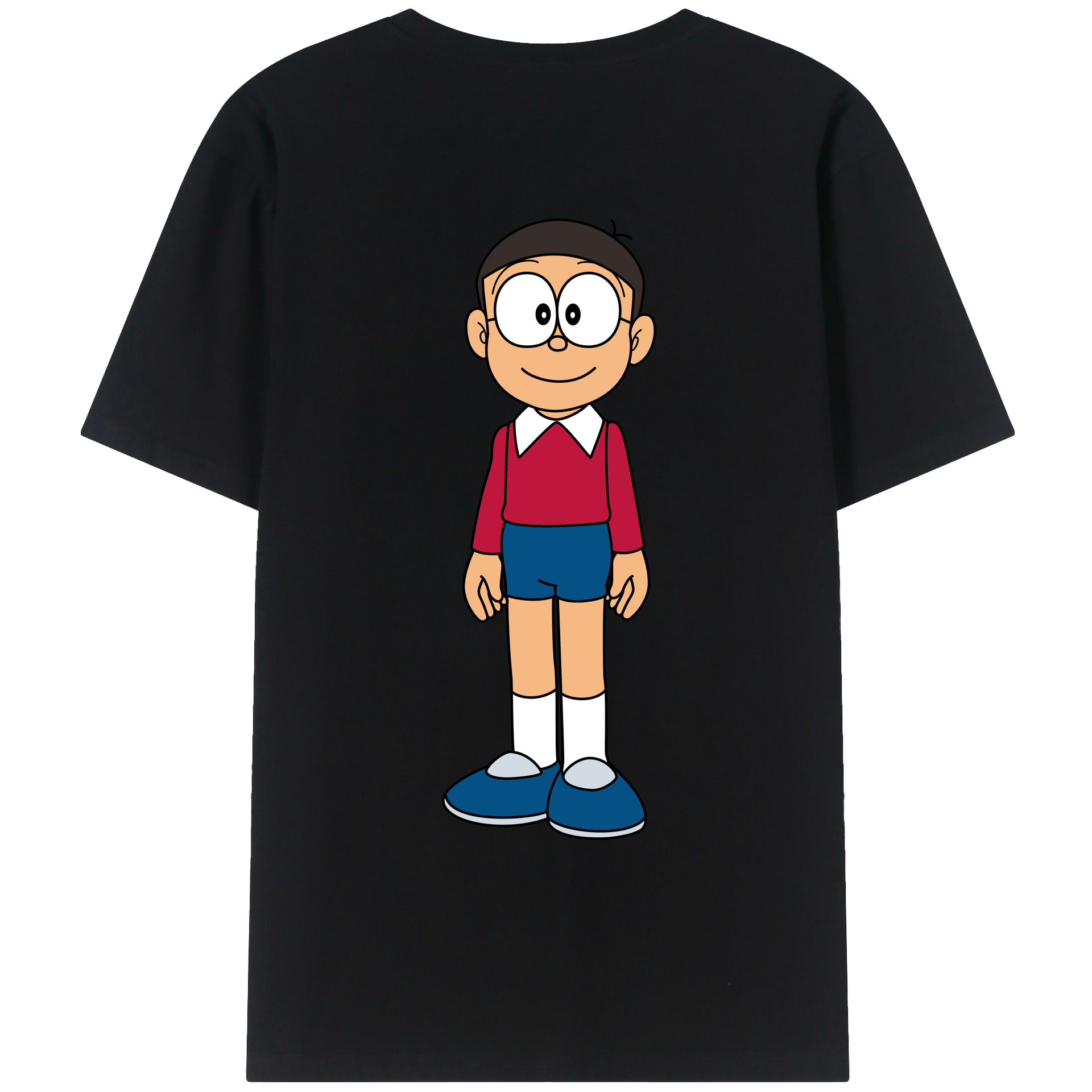 （画像用） ドラえもん 野比 のび太 Doraemon Nobita Nobi レディース半袖Tシャツ(バックプリント)