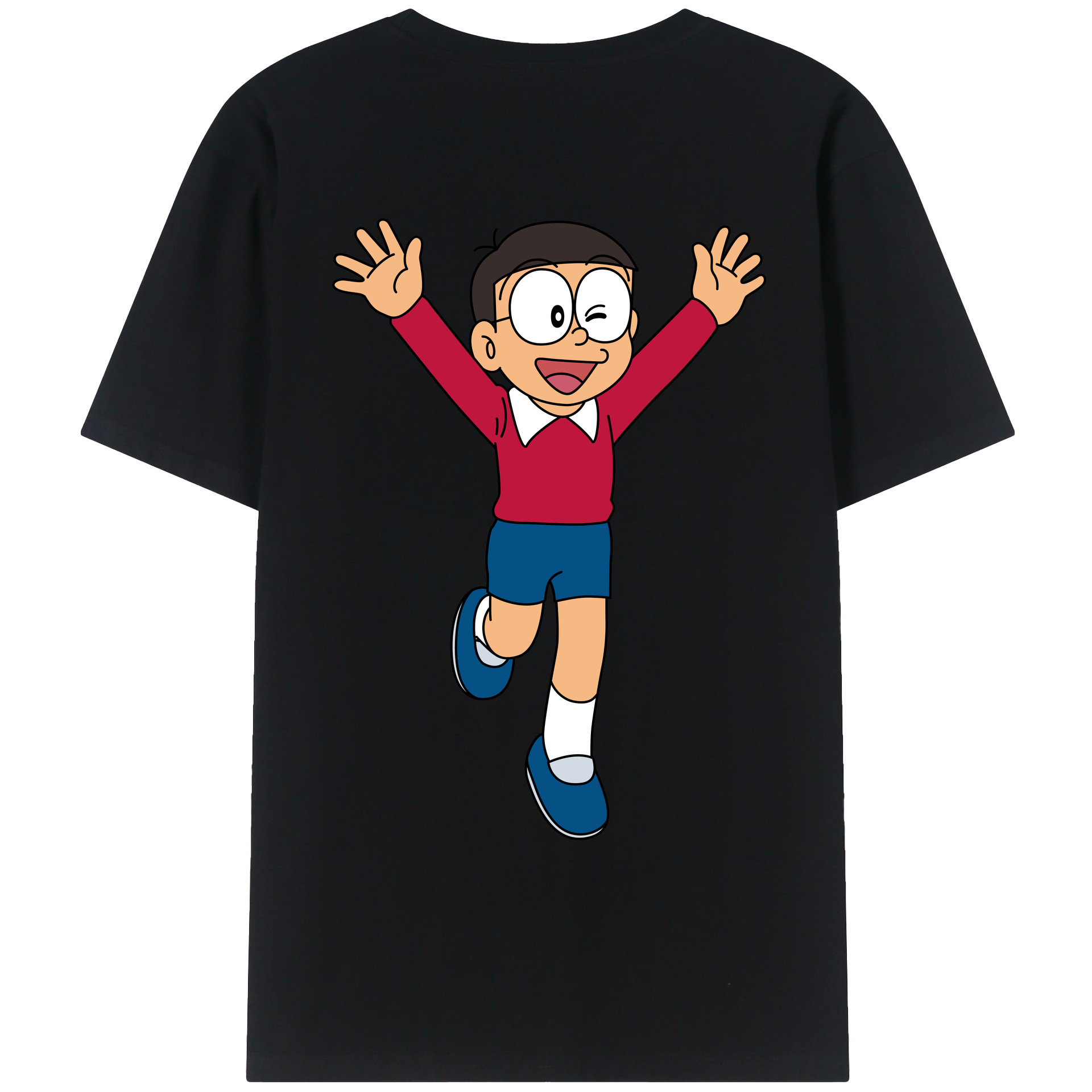 （画像用） ドラえもん 野比 のび太 Doraemon Nobita Nobi レディース半袖Tシャツ(バックプリント)