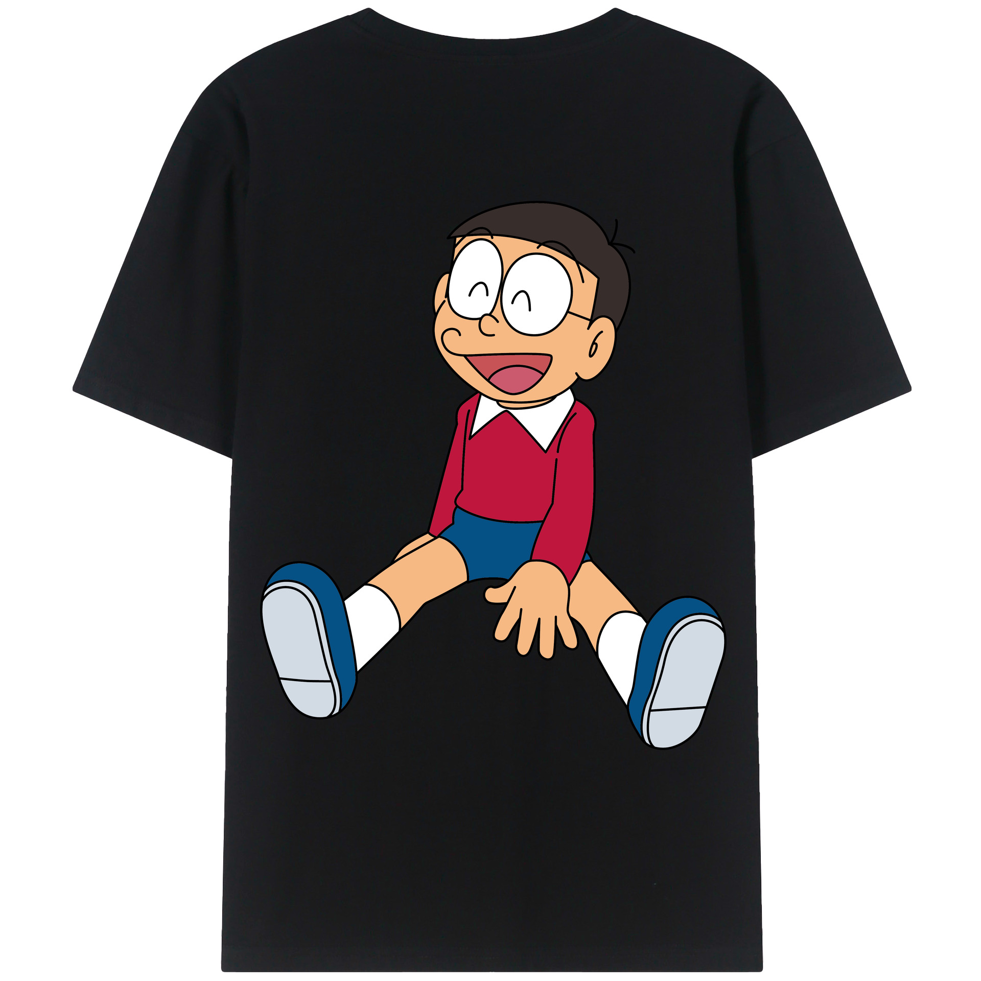 （画像用） ドラえもん 野比 のび太 Doraemon Nobita Nobi レディース半袖Tシャツ(バックプリント)