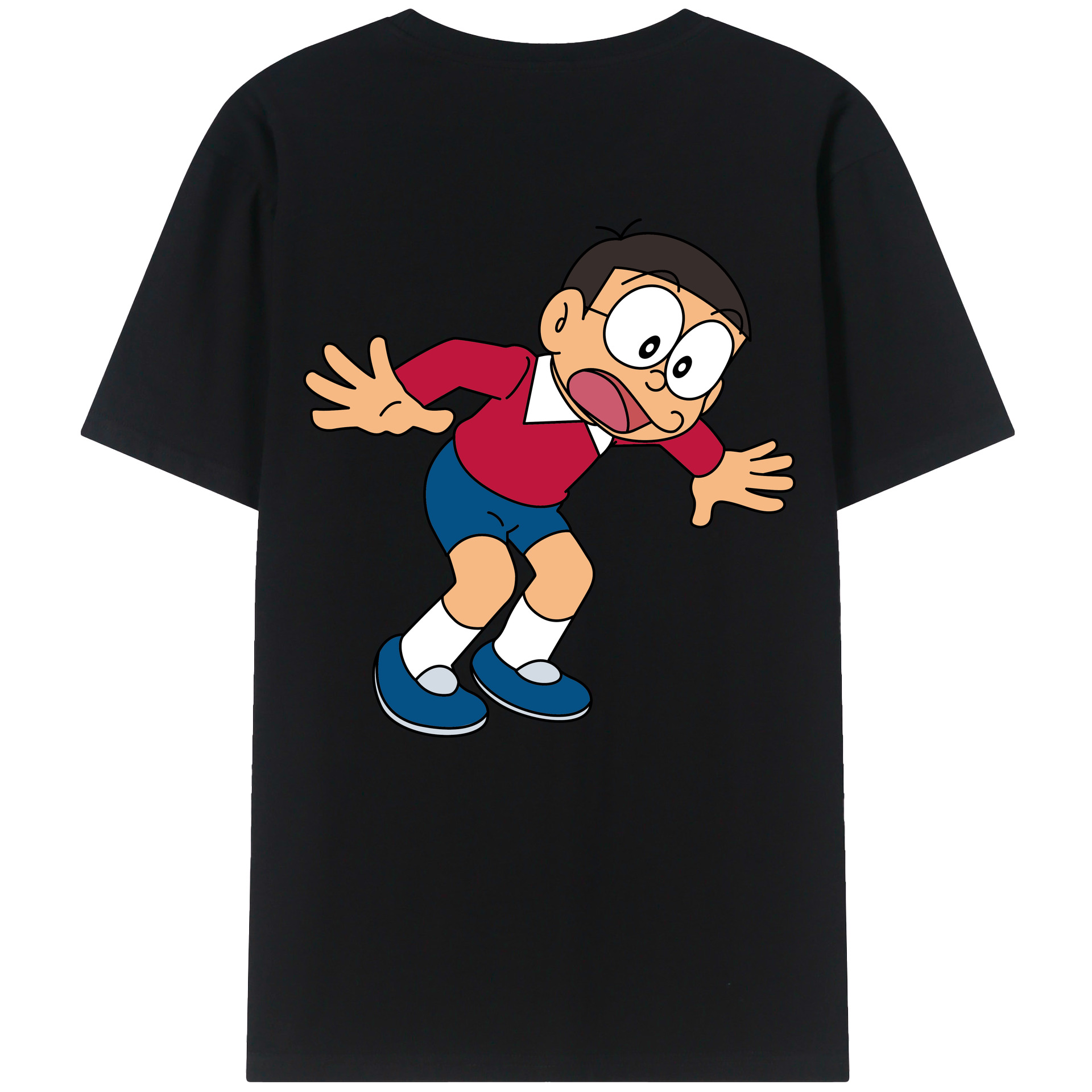（画像用） ドラえもん 野比 のび太 Doraemon Nobita Nobi レディース半袖Tシャツ(バックプリント)