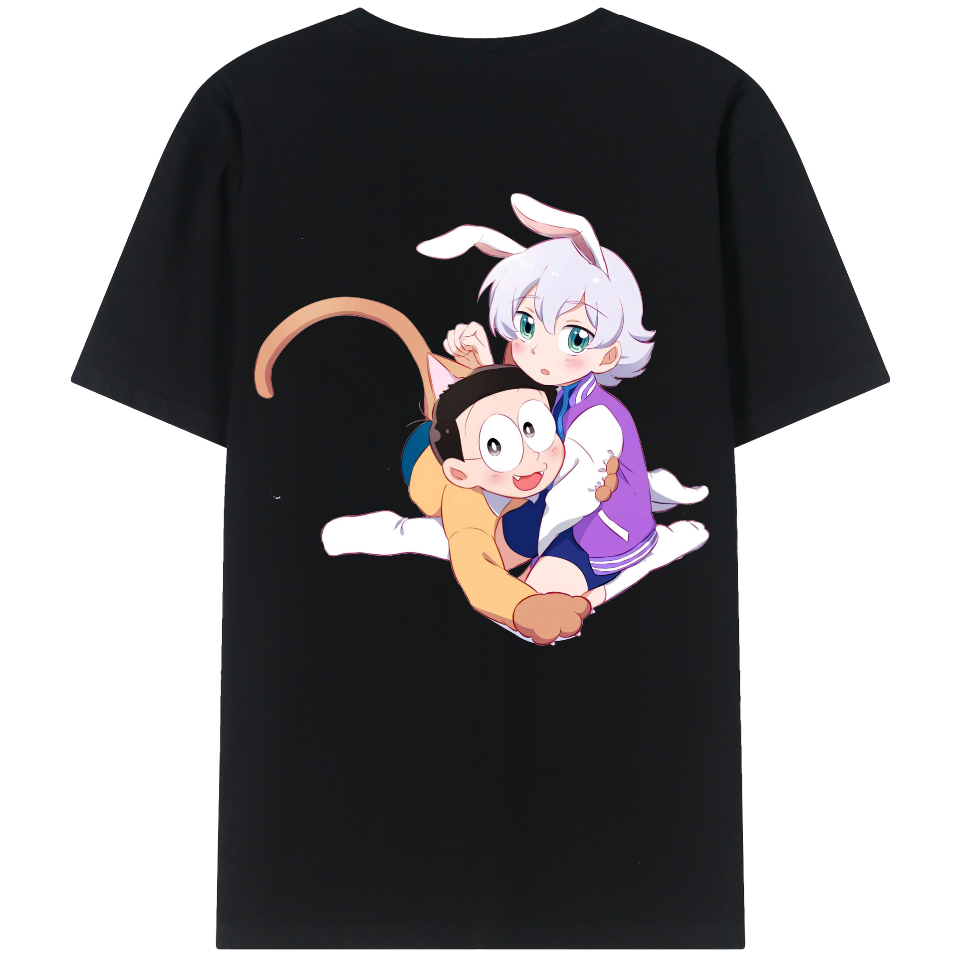 （画像用） ドラえもん 野比 のび太 Doraemon Nobita Nobi レディース半袖Tシャツ(バックプリント)