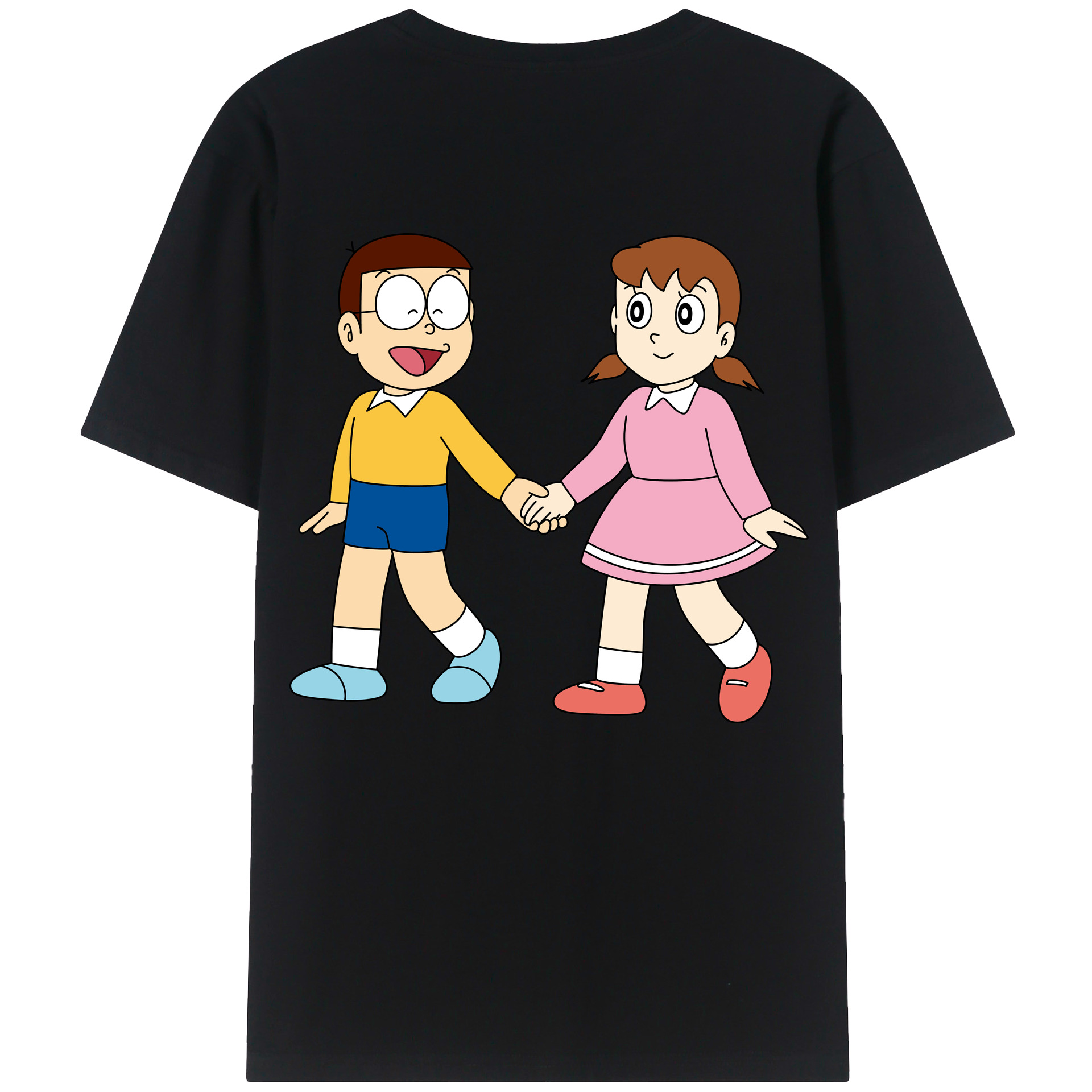 （画像用） ドラえもん 野比 のび太 Doraemon Nobita Nobi レディース半袖Tシャツ(バックプリント)