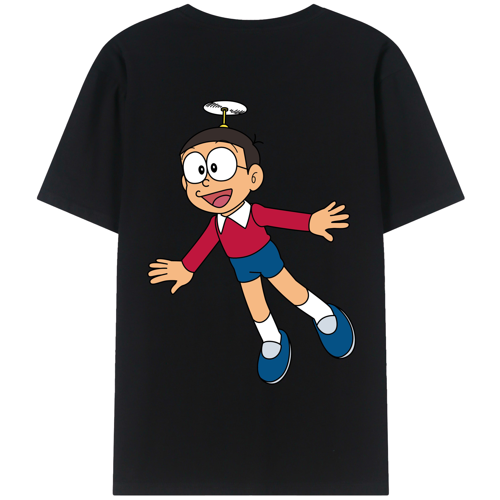 （画像用） ドラえもん 野比 のび太 Doraemon Nobita Nobi レディース半袖Tシャツ(バックプリント)