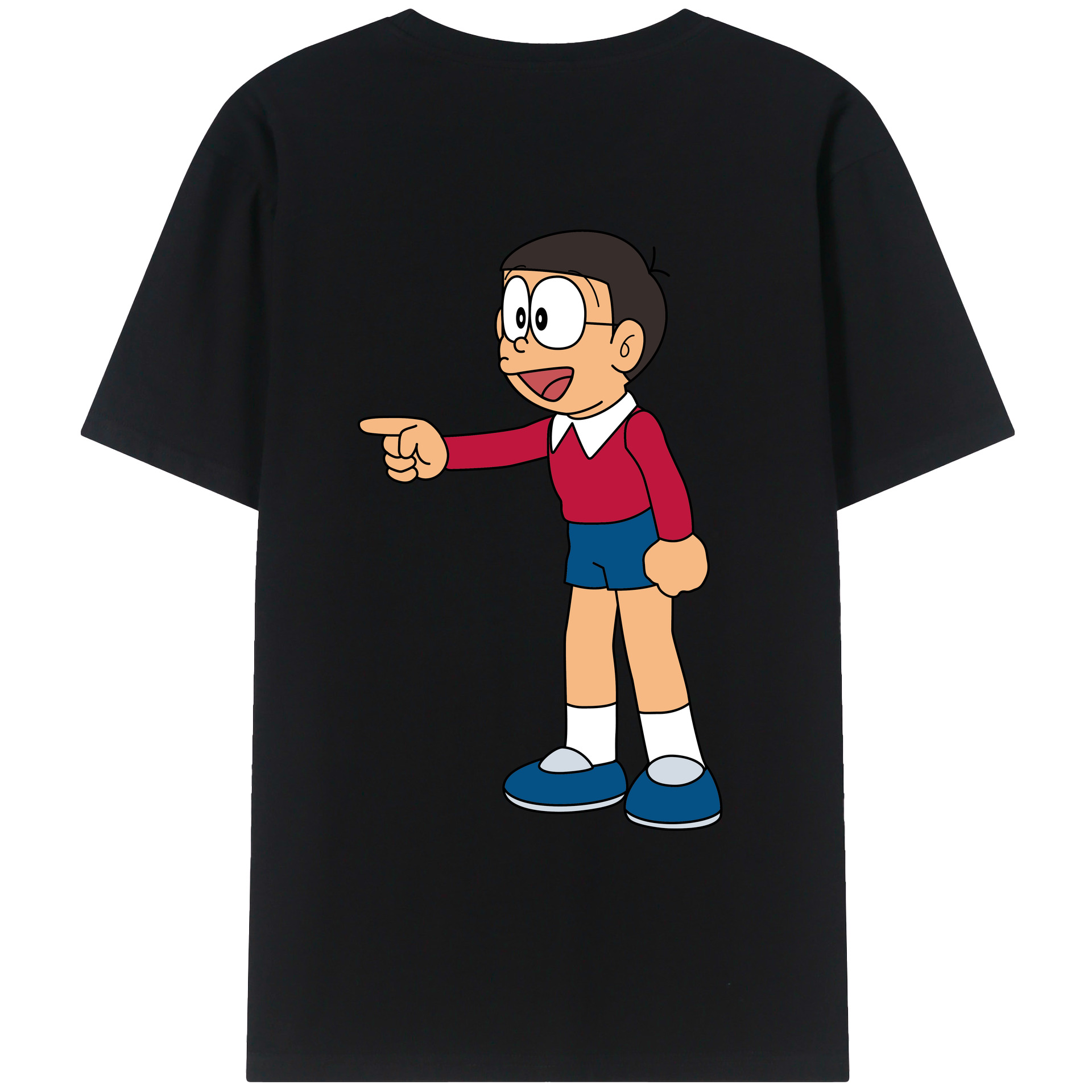 （画像用） ドラえもん 野比 のび太 Doraemon Nobita Nobi レディース半袖Tシャツ(バックプリント)
