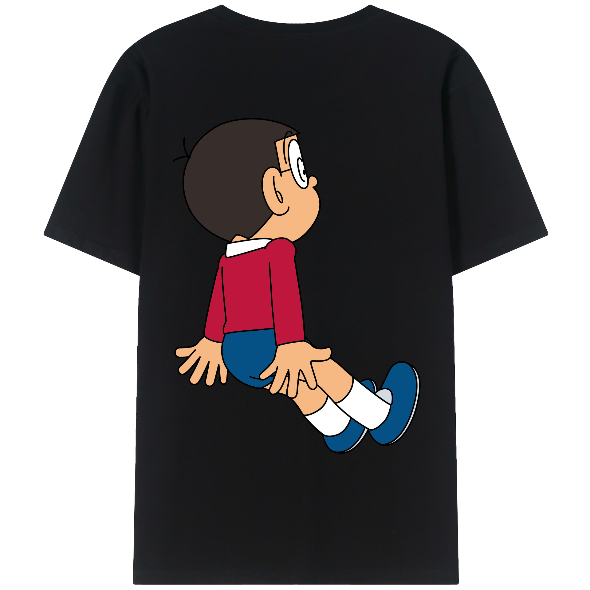 （画像用） ドラえもん 野比 のび太 Doraemon Nobita Nobi レディース半袖Tシャツ(バックプリント)