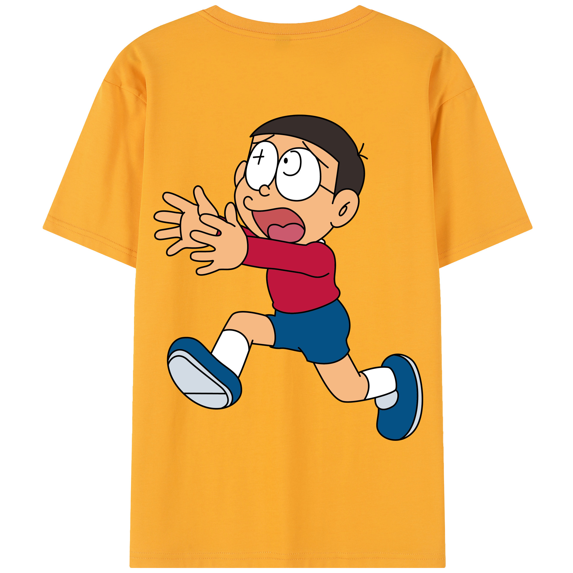 （画像用） ドラえもん 野比 のび太 Doraemon Nobita Nobi レディース半袖Tシャツ(バックプリント)