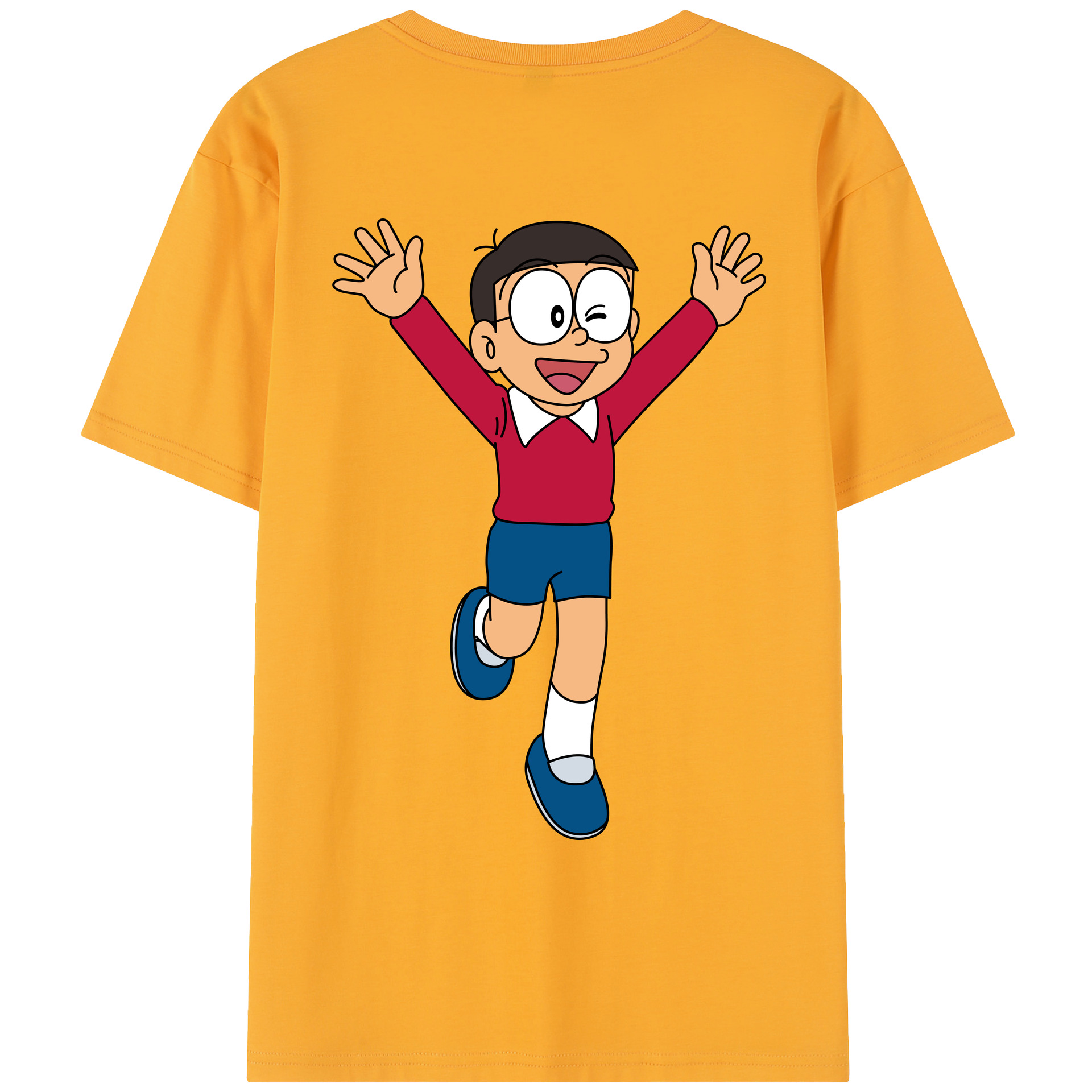 （画像用） ドラえもん 野比 のび太 Doraemon Nobita Nobi レディース半袖Tシャツ(バックプリント)