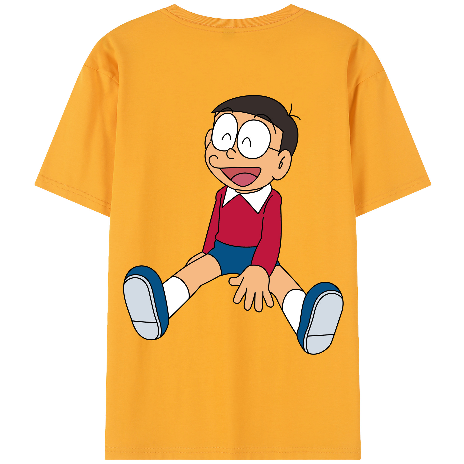 （画像用） ドラえもん 野比 のび太 Doraemon Nobita Nobi レディース半袖Tシャツ(バックプリント)