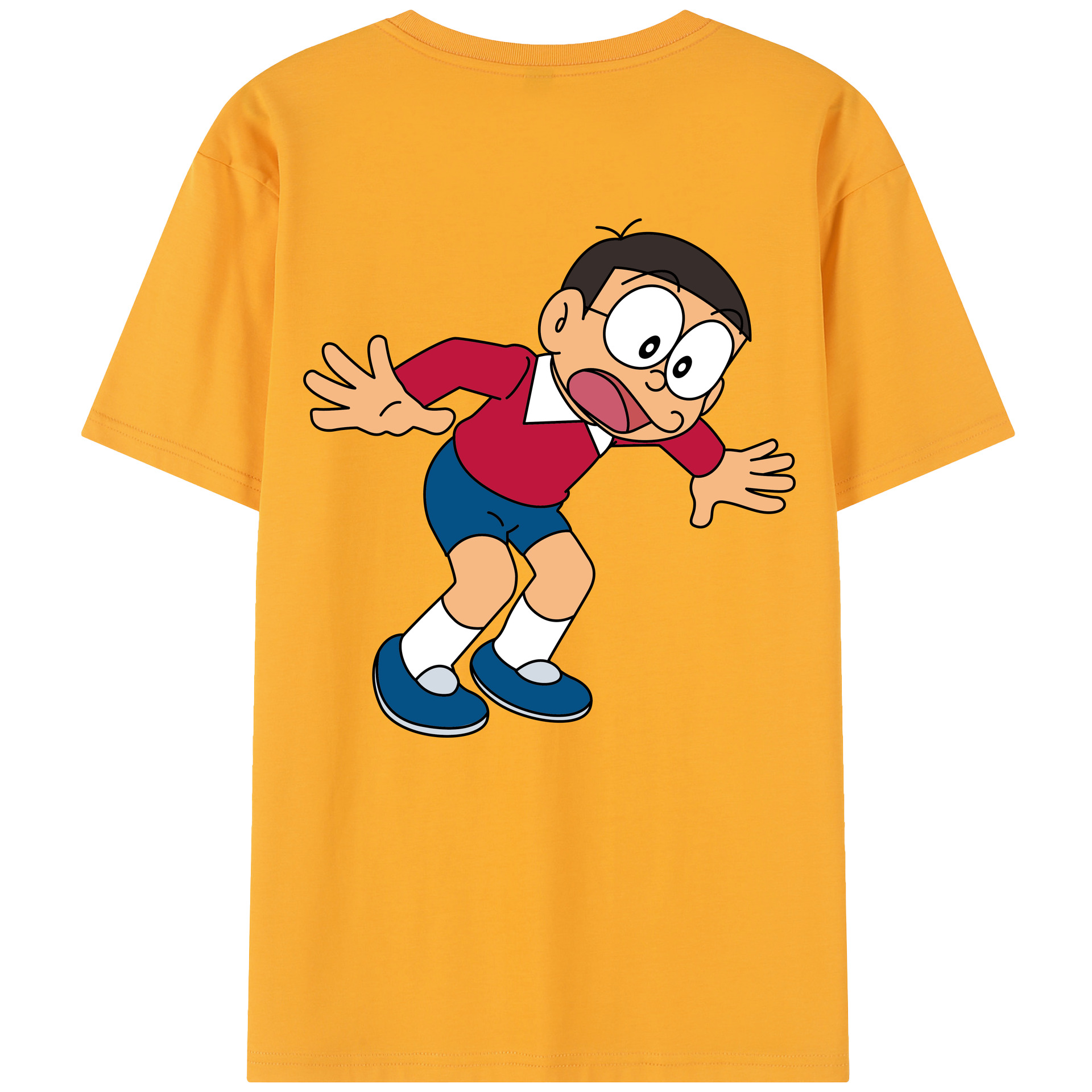 （画像用） ドラえもん 野比 のび太 Doraemon Nobita Nobi レディース半袖Tシャツ(バックプリント)