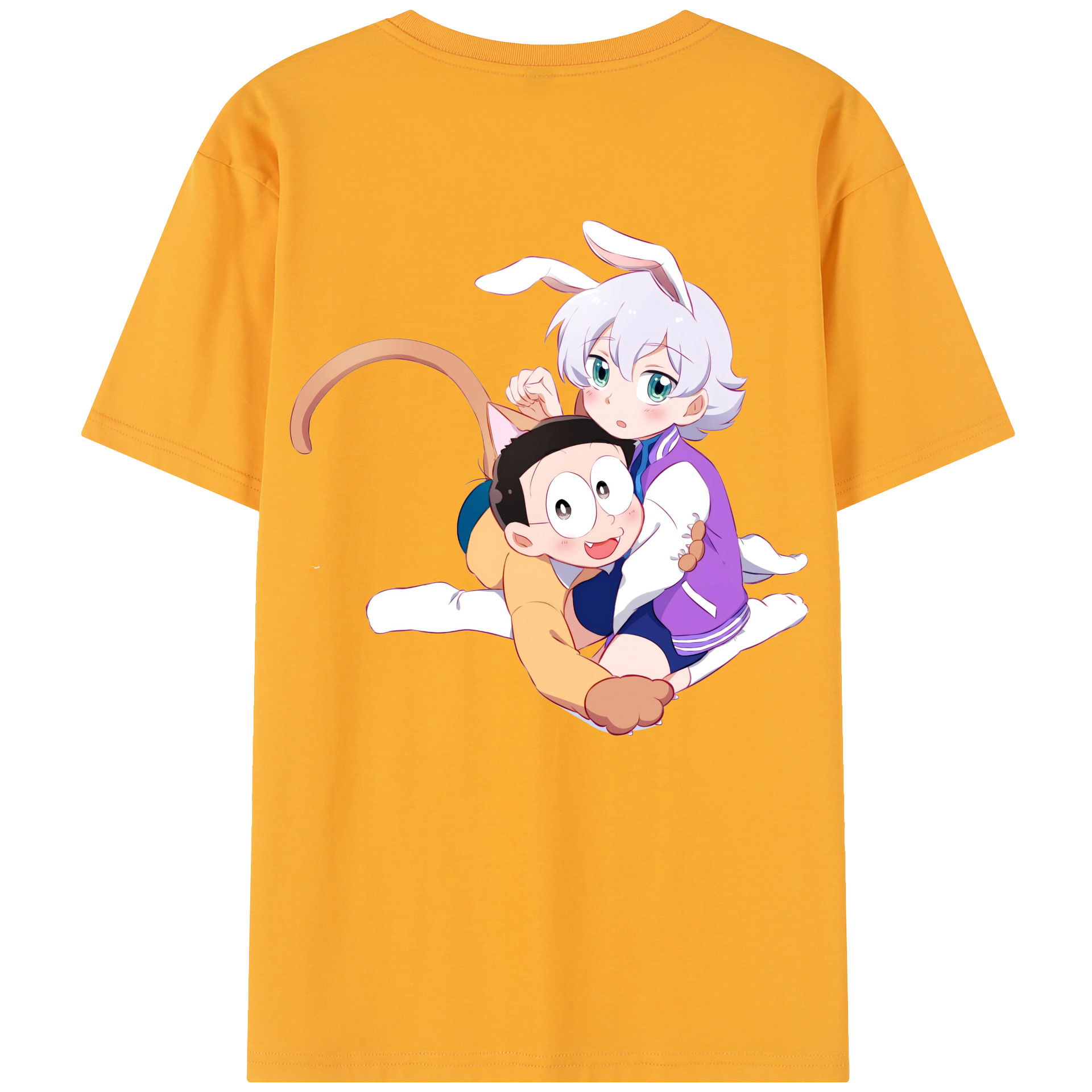 （画像用） ドラえもん 野比 のび太 Doraemon Nobita Nobi レディース半袖Tシャツ(バックプリント)