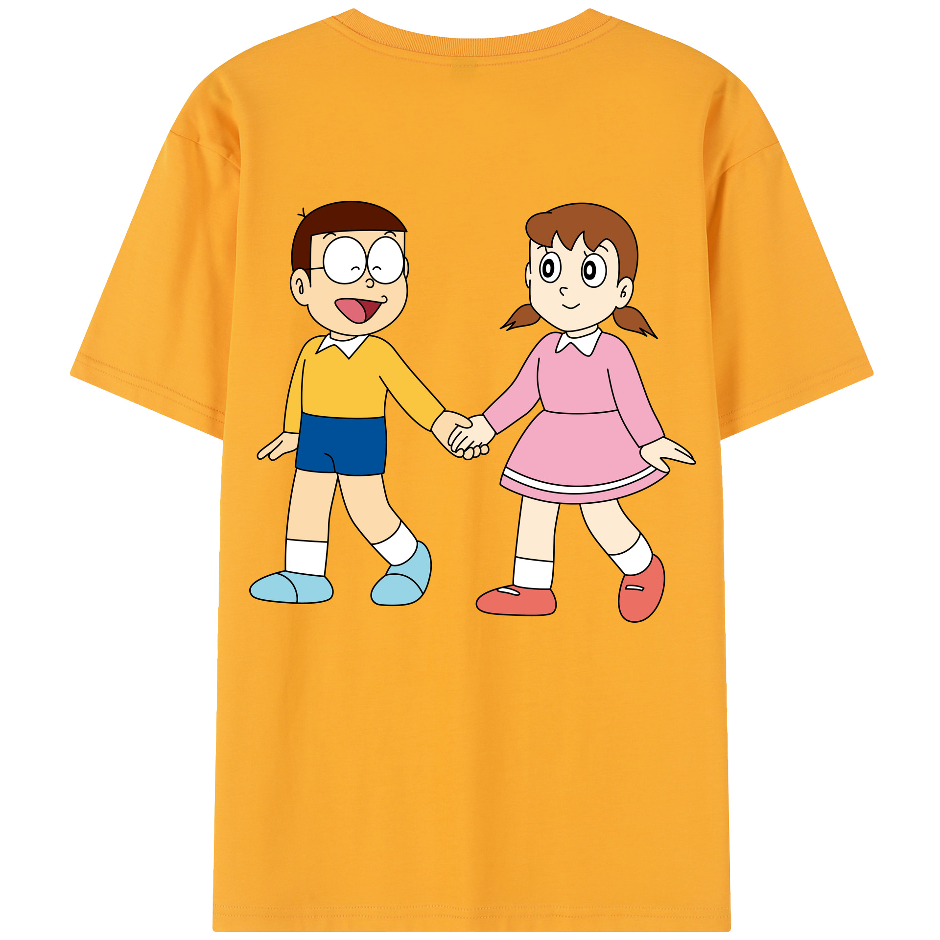 （画像用） ドラえもん 野比 のび太 Doraemon Nobita Nobi レディース半袖Tシャツ(バックプリント)