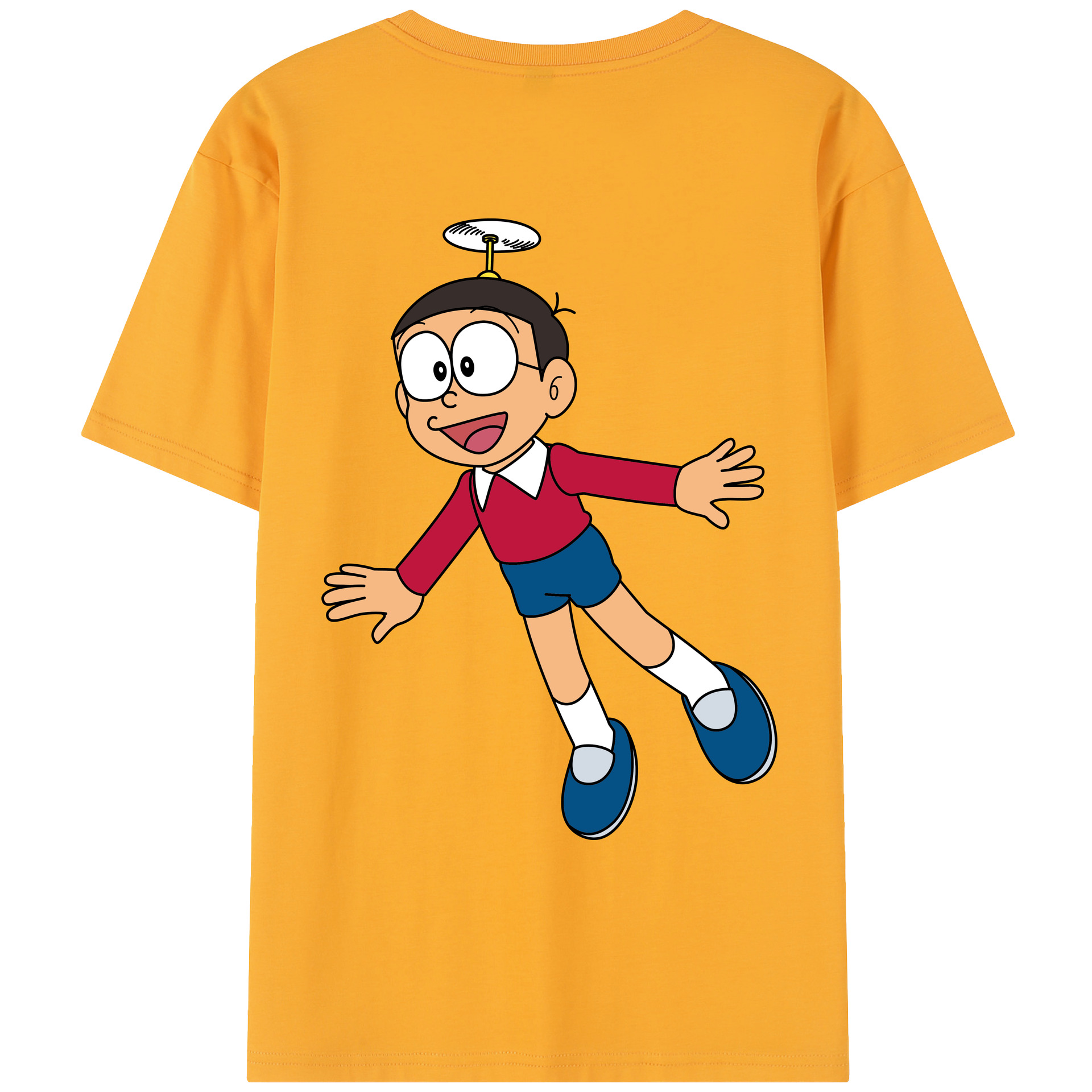 （画像用） ドラえもん 野比 のび太 Doraemon Nobita Nobi レディース半袖Tシャツ(バックプリント)