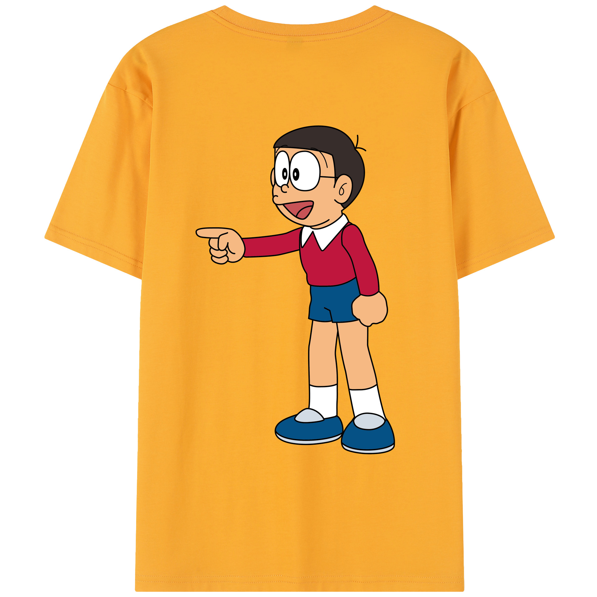 （画像用） ドラえもん 野比 のび太 Doraemon Nobita Nobi レディース半袖Tシャツ(バックプリント)