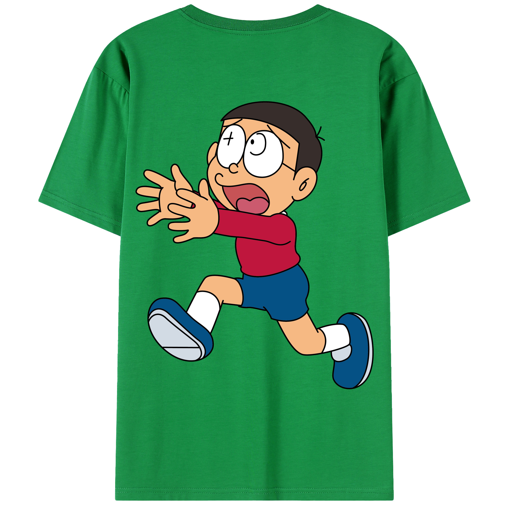 （画像用） ドラえもん 野比 のび太 Doraemon Nobita Nobi レディース半袖Tシャツ(バックプリント)