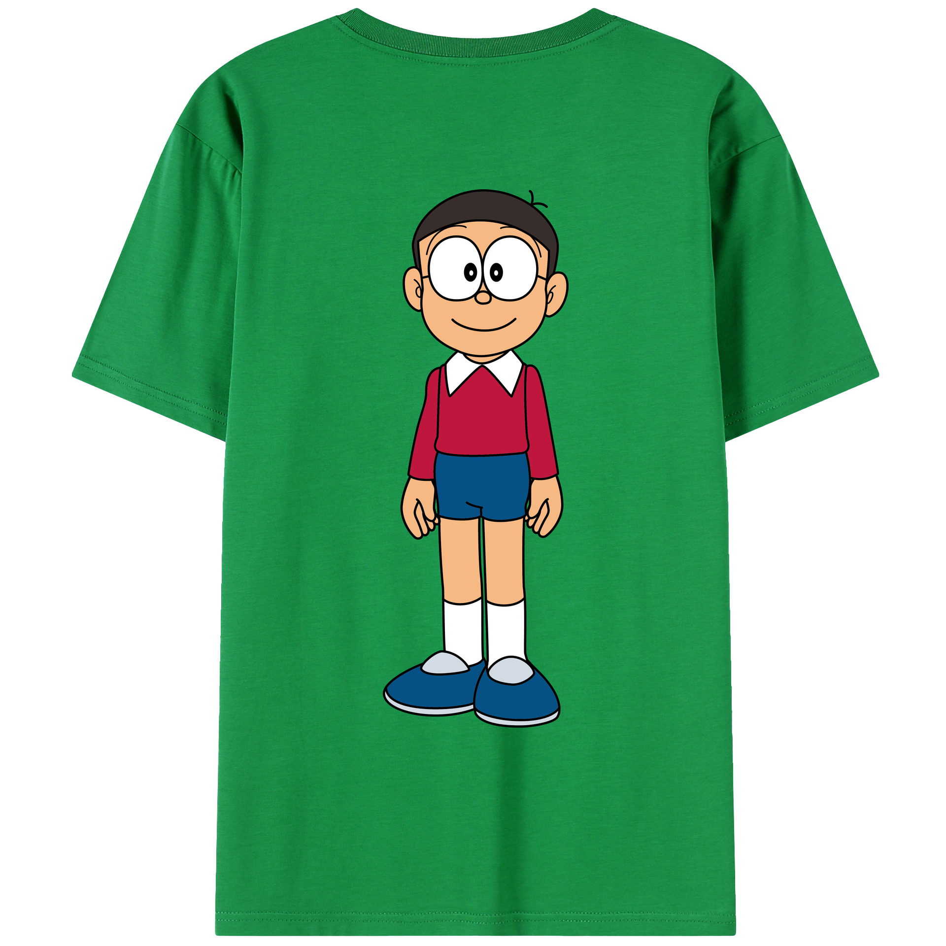 （画像用） ドラえもん 野比 のび太 Doraemon Nobita Nobi レディース半袖Tシャツ(バックプリント)