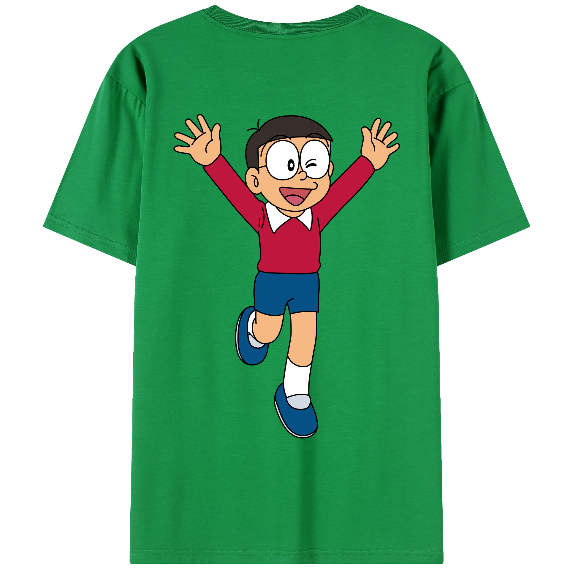 （画像用） ドラえもん 野比 のび太 Doraemon Nobita Nobi レディース半袖Tシャツ(バックプリント)