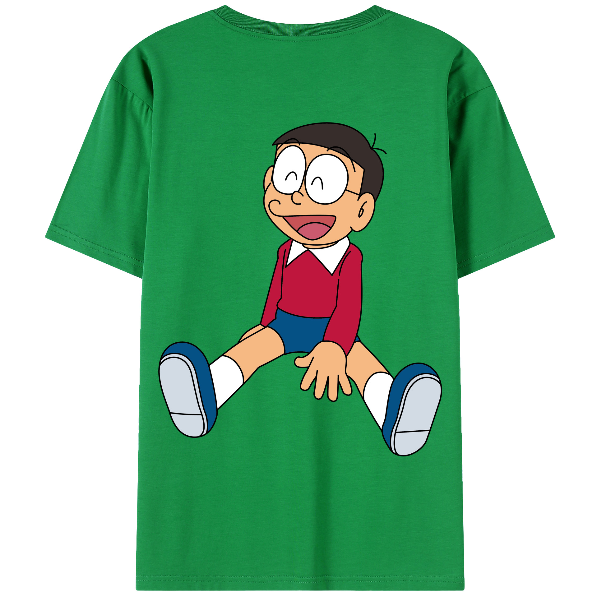 （画像用） ドラえもん 野比 のび太 Doraemon Nobita Nobi レディース半袖Tシャツ(バックプリント)