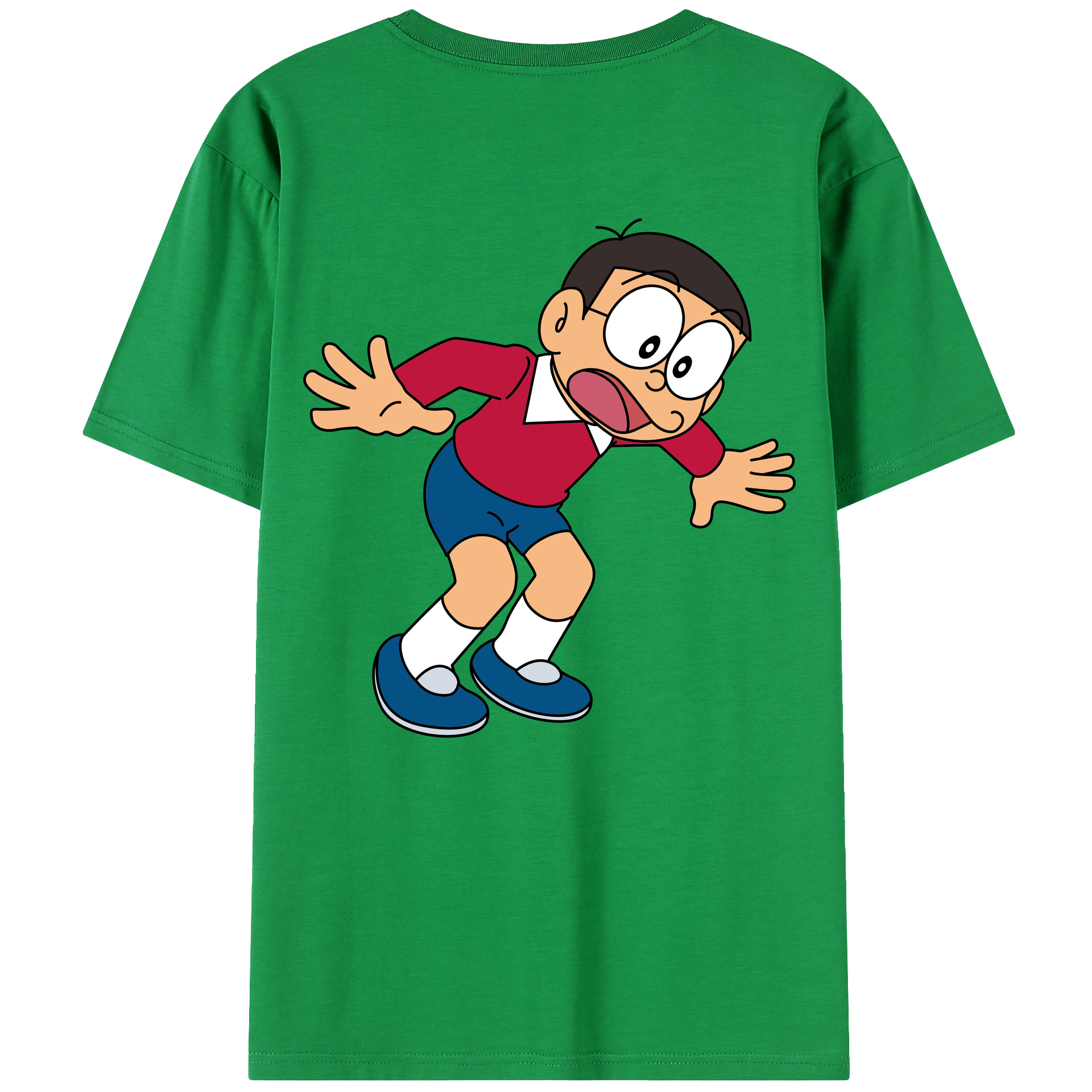（画像用） ドラえもん 野比 のび太 Doraemon Nobita Nobi レディース半袖Tシャツ(バックプリント)