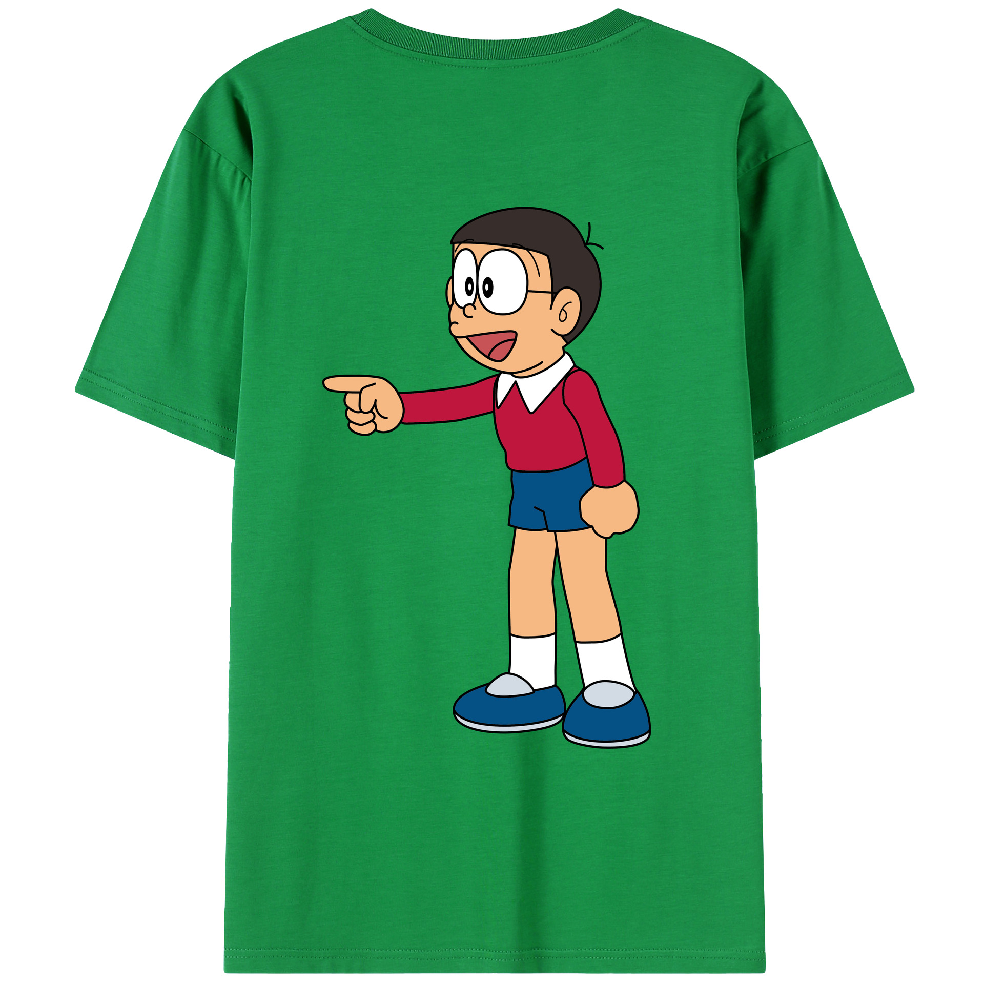 （画像用） ドラえもん 野比 のび太 Doraemon Nobita Nobi レディース半袖Tシャツ(バックプリント)