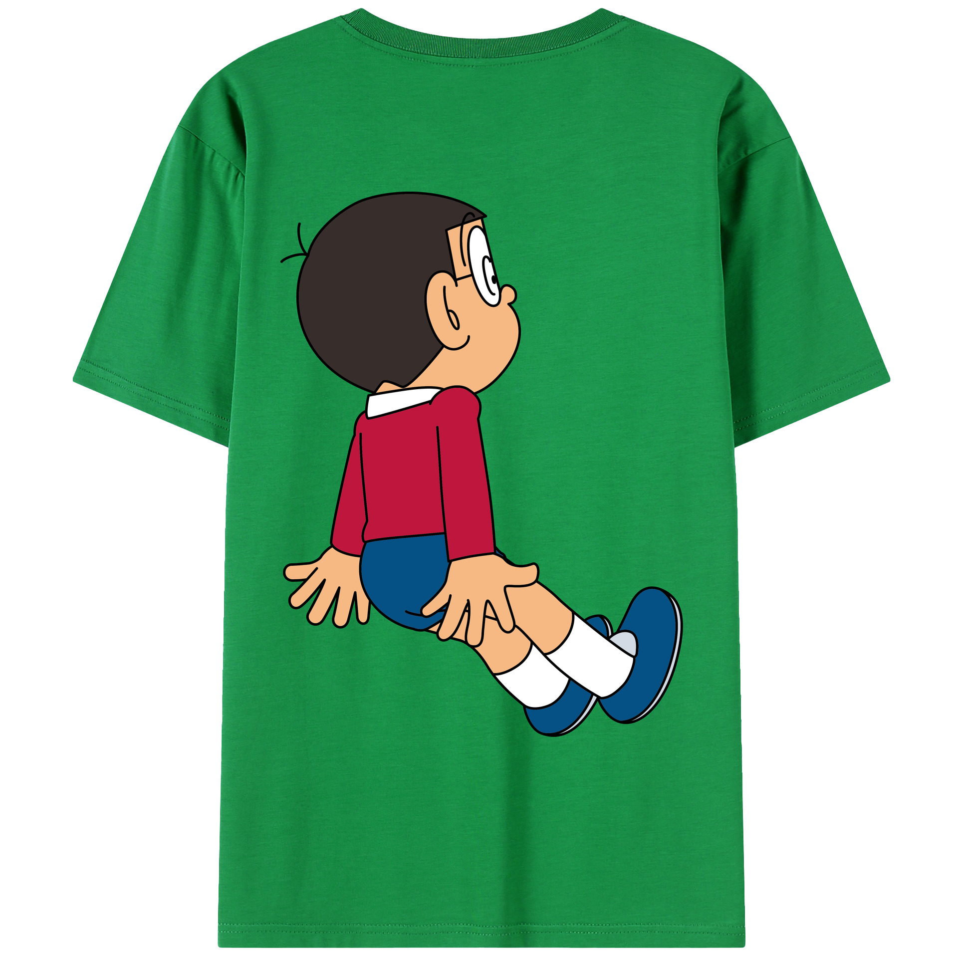 （画像用） ドラえもん 野比 のび太 Doraemon Nobita Nobi レディース半袖Tシャツ(バックプリント)