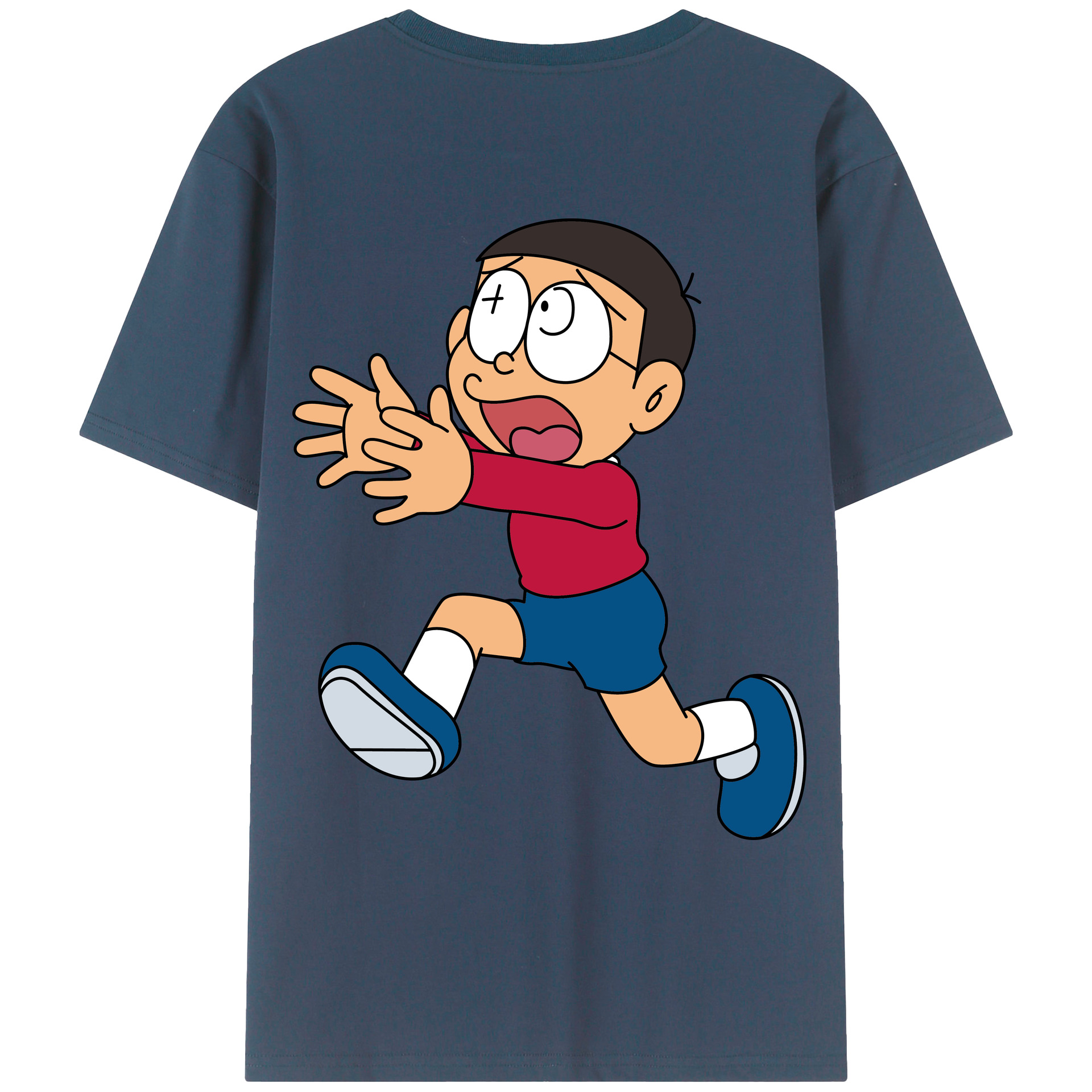 （画像用） ドラえもん 野比 のび太 Doraemon Nobita Nobi レディース半袖Tシャツ(バックプリント)
