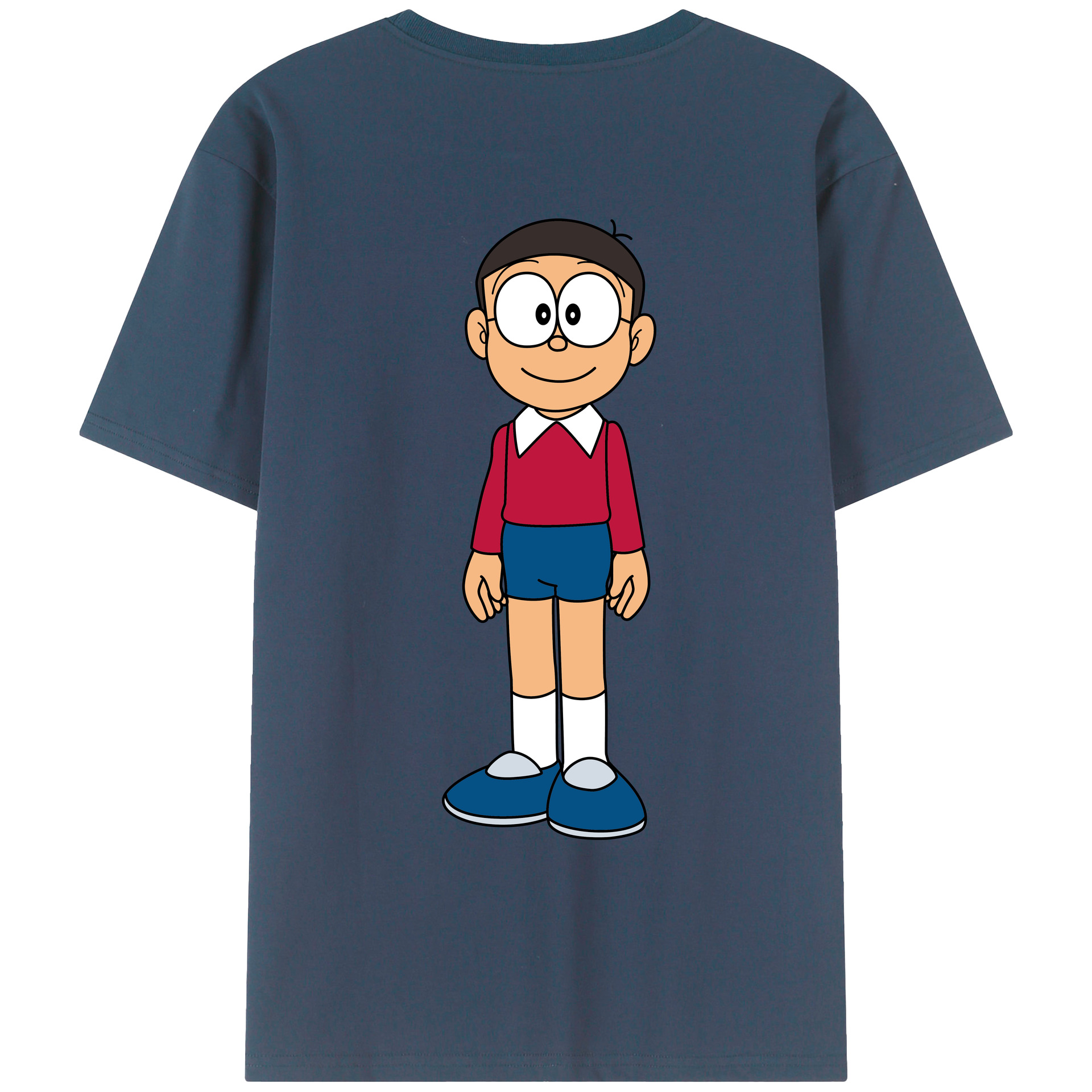 （画像用） ドラえもん 野比 のび太 Doraemon Nobita Nobi レディース半袖Tシャツ(バックプリント)