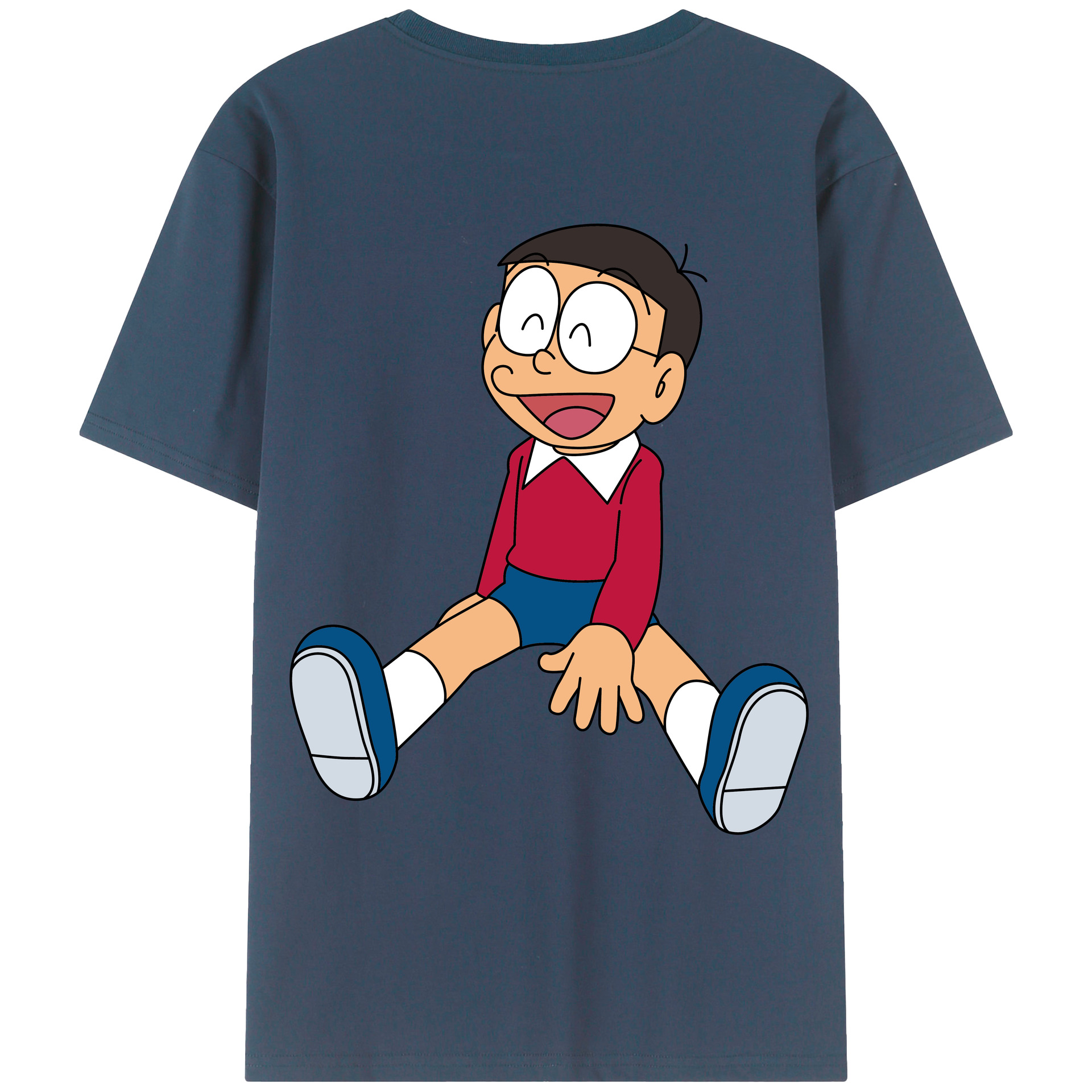（画像用） ドラえもん 野比 のび太 Doraemon Nobita Nobi レディース半袖Tシャツ(バックプリント)
