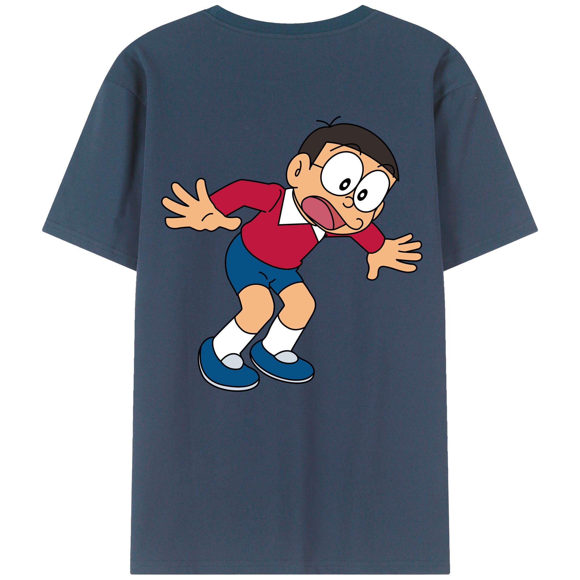 （画像用） ドラえもん 野比 のび太 Doraemon Nobita Nobi レディース半袖Tシャツ(バックプリント)