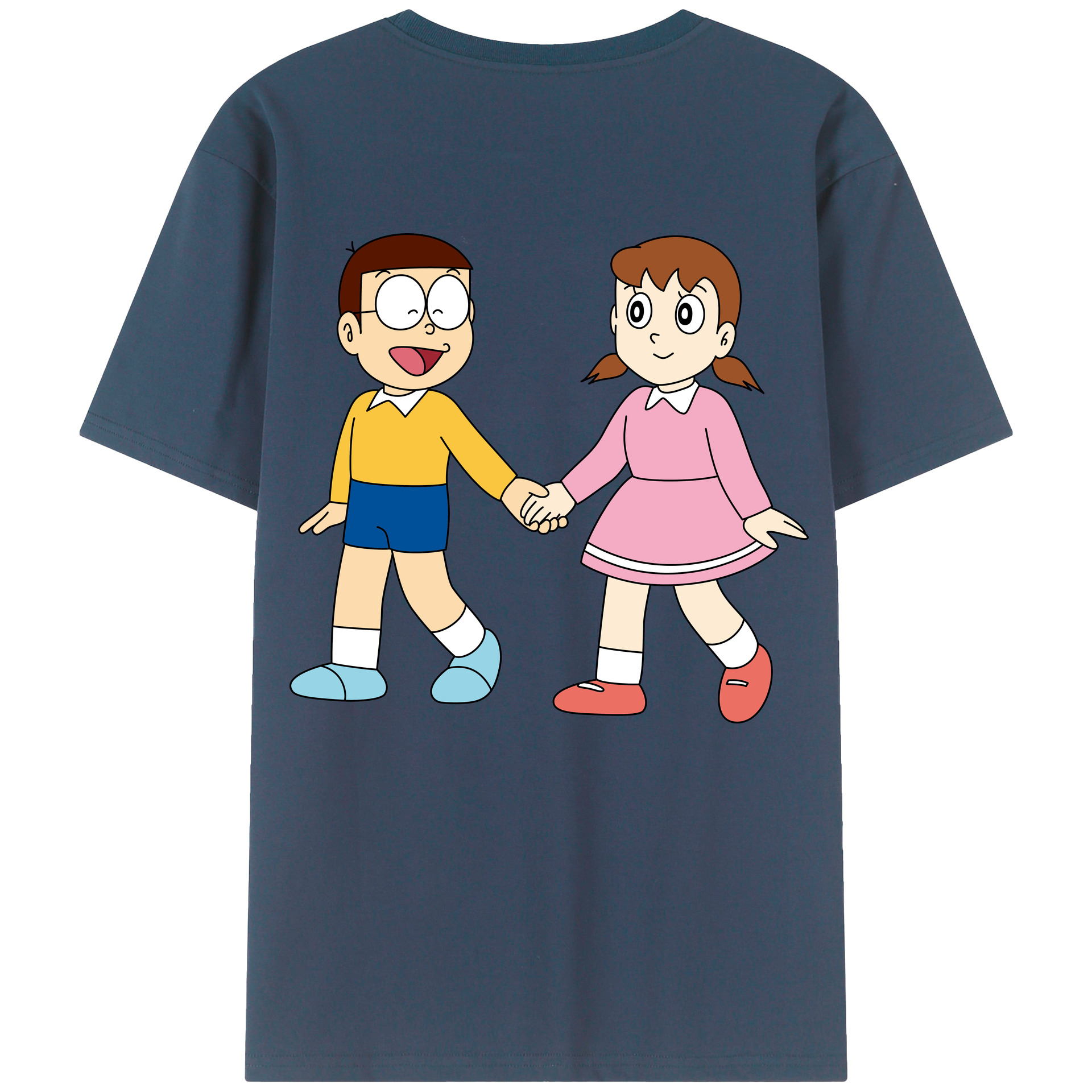 （画像用） ドラえもん 野比 のび太 Doraemon Nobita Nobi レディース半袖Tシャツ(バックプリント)