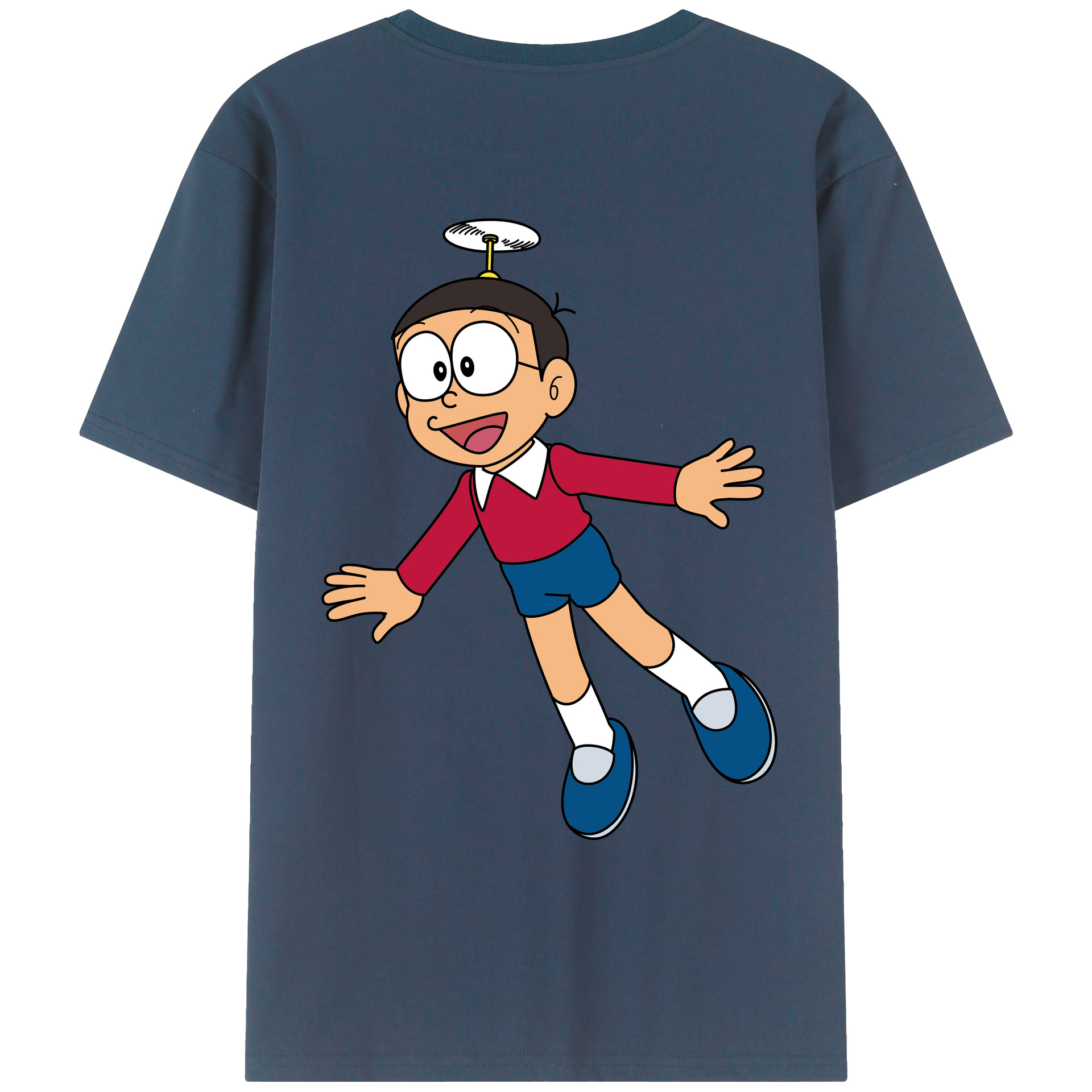 （画像用） ドラえもん 野比 のび太 Doraemon Nobita Nobi レディース半袖Tシャツ(バックプリント)