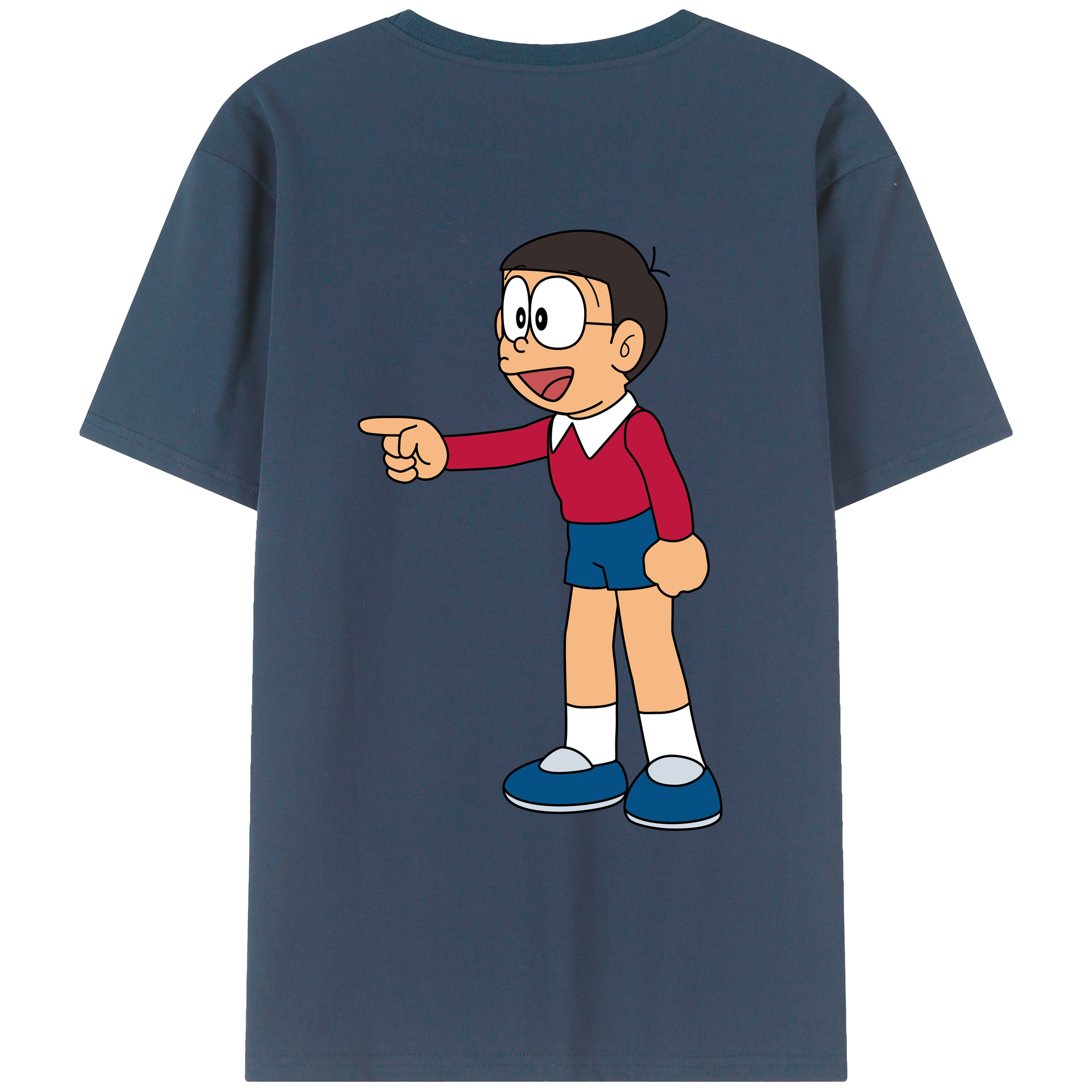 （画像用） ドラえもん 野比 のび太 Doraemon Nobita Nobi レディース半袖Tシャツ(バックプリント)