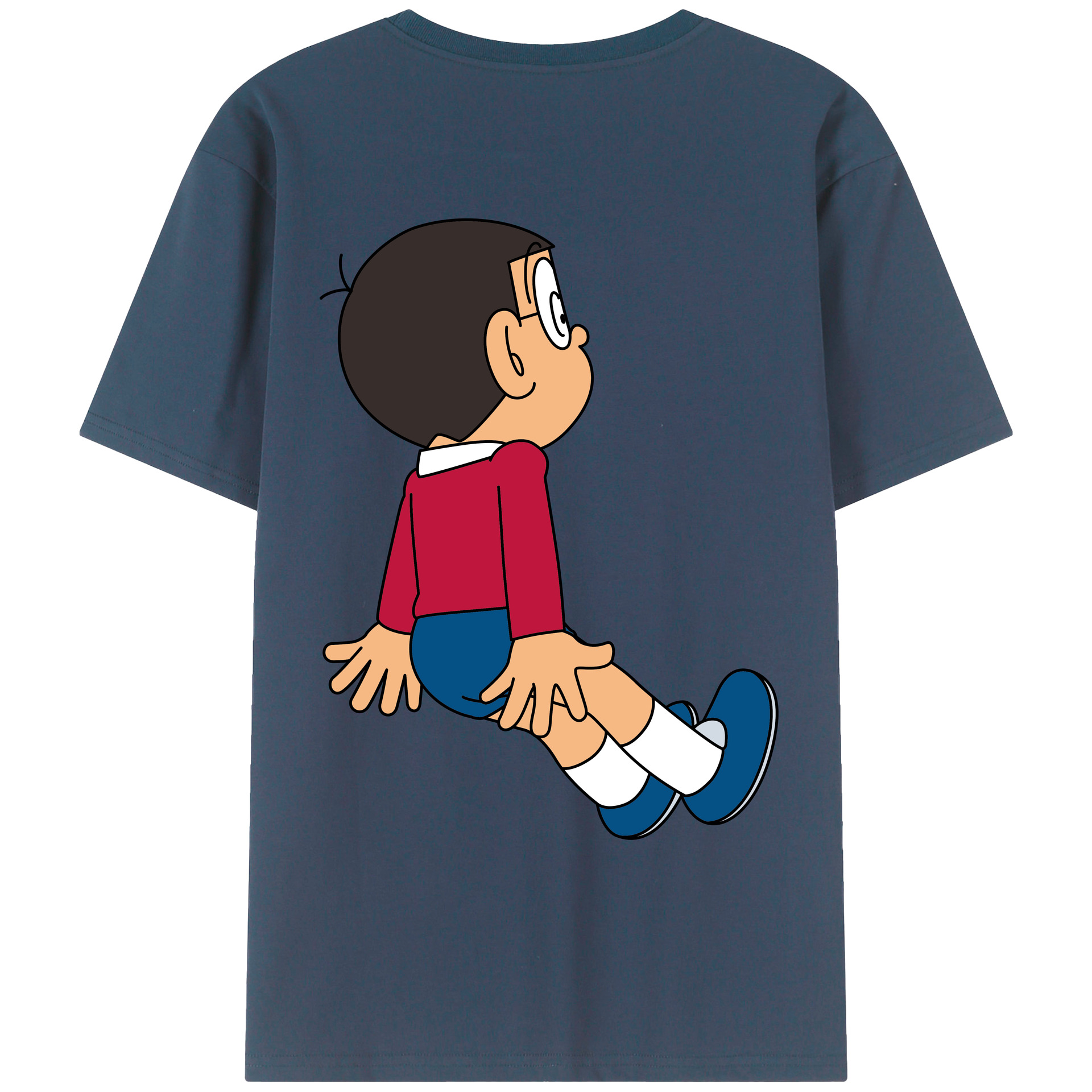 （画像用） ドラえもん 野比 のび太 Doraemon Nobita Nobi レディース半袖Tシャツ(バックプリント)