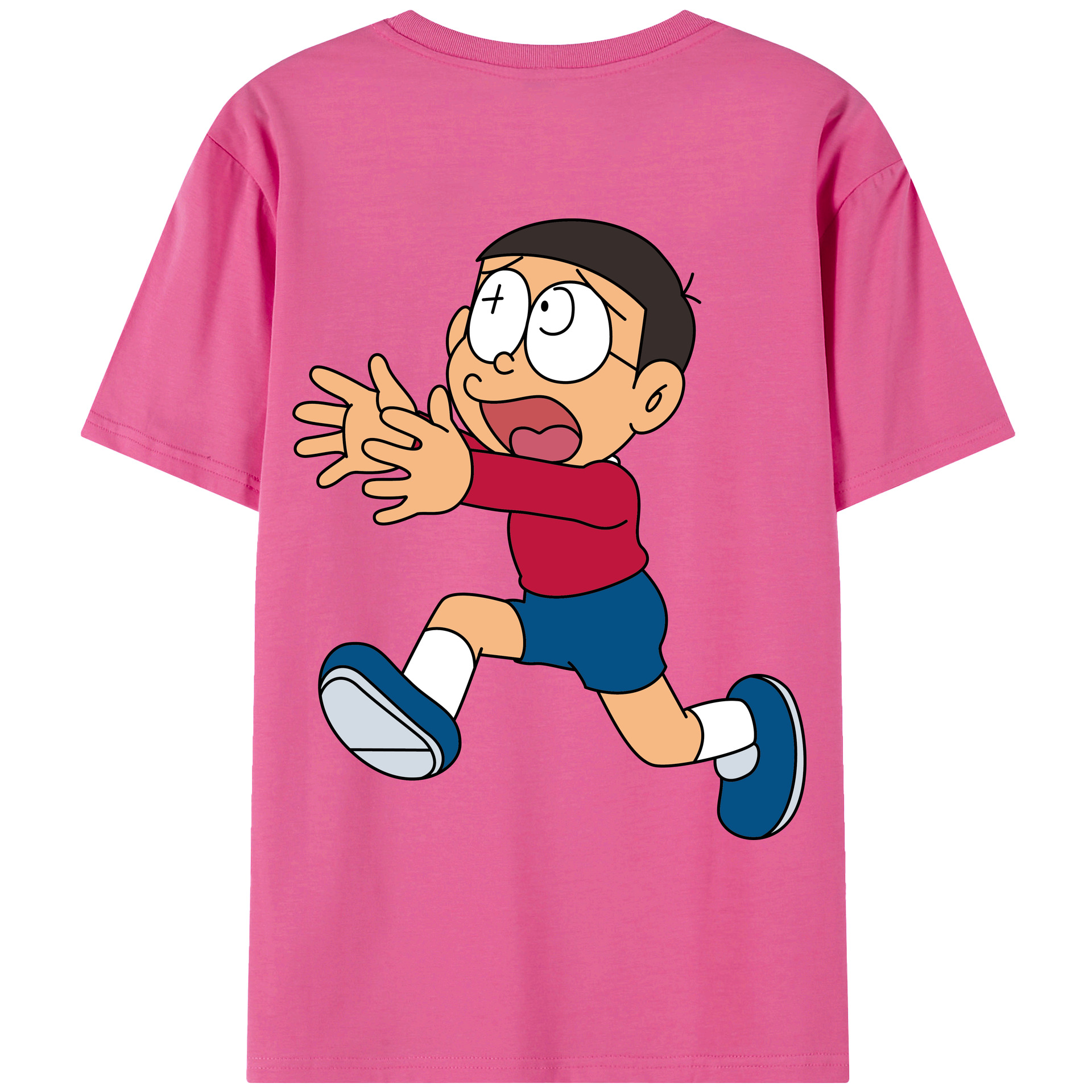 （画像用） ドラえもん 野比 のび太 Doraemon Nobita Nobi レディース半袖Tシャツ(バックプリント)