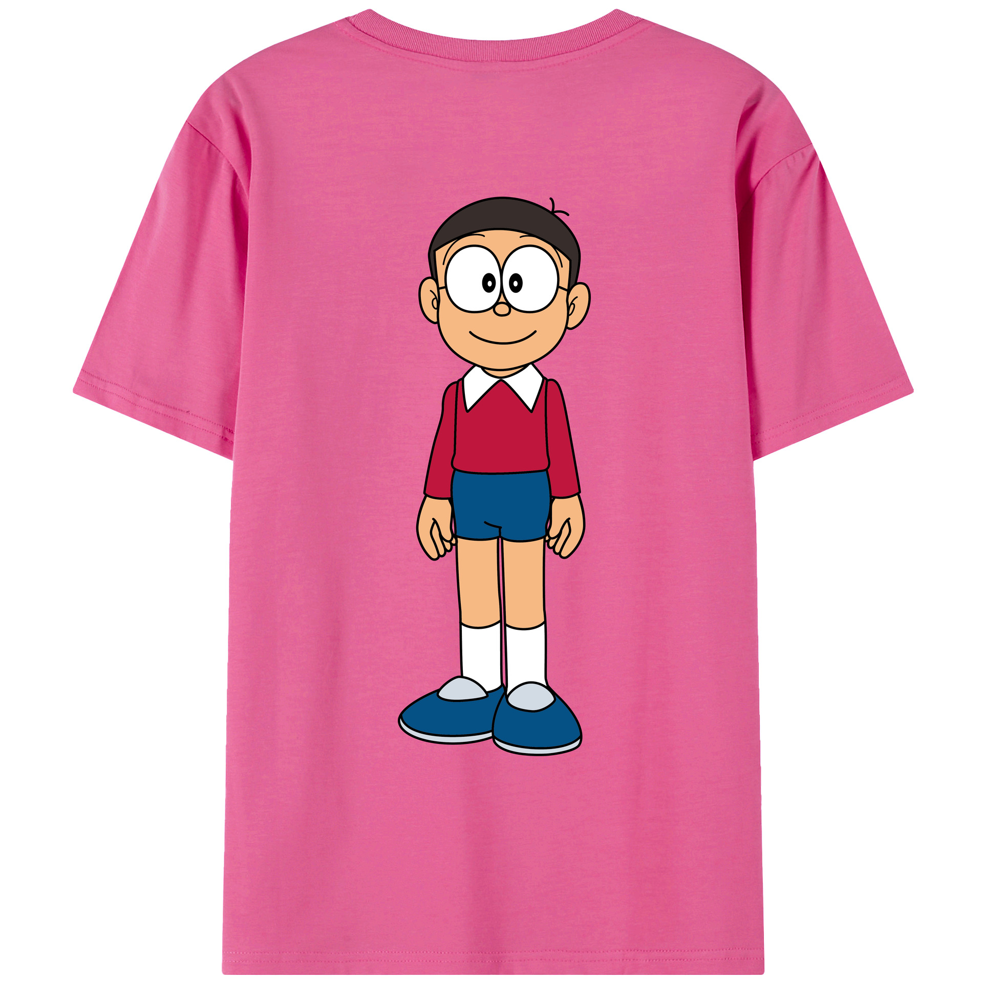 （画像用） ドラえもん 野比 のび太 Doraemon Nobita Nobi レディース半袖Tシャツ(バックプリント)