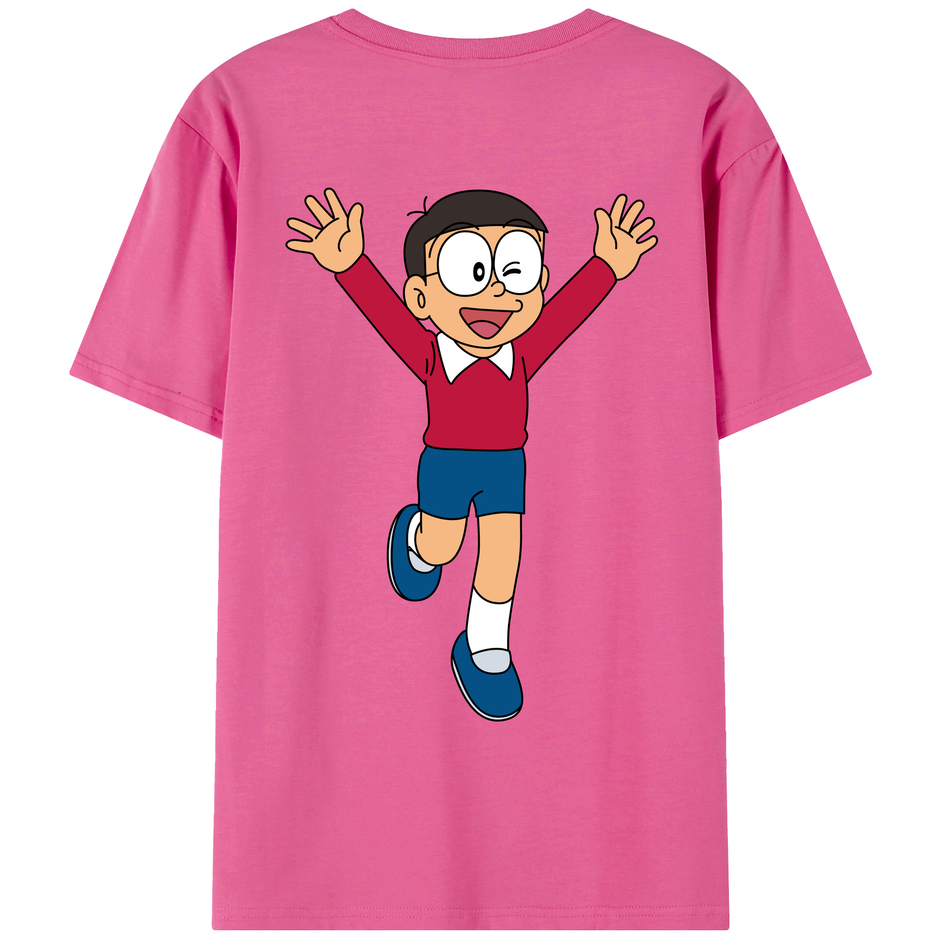 （画像用） ドラえもん 野比 のび太 Doraemon Nobita Nobi レディース半袖Tシャツ(バックプリント)