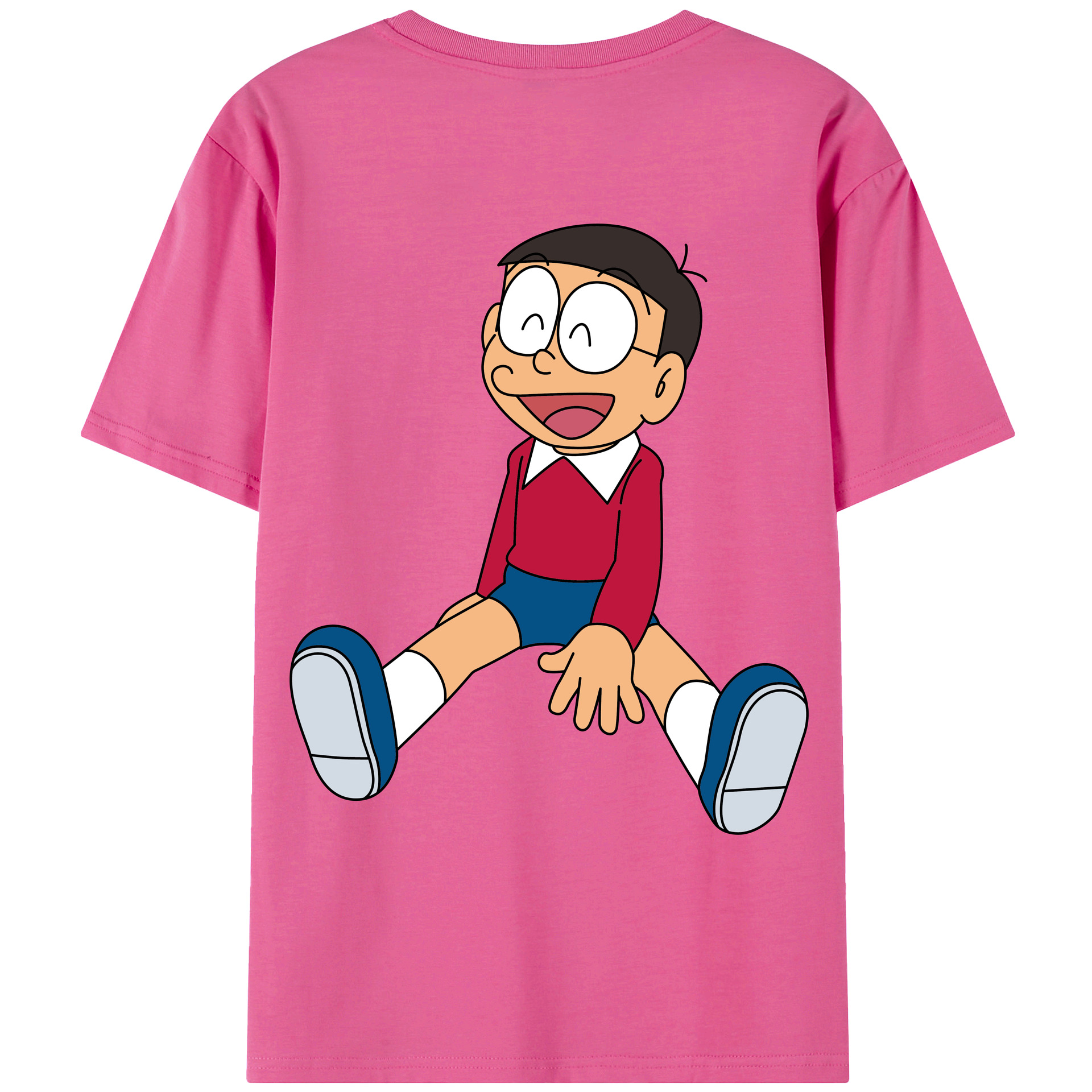 （画像用） ドラえもん 野比 のび太 Doraemon Nobita Nobi レディース半袖Tシャツ(バックプリント)