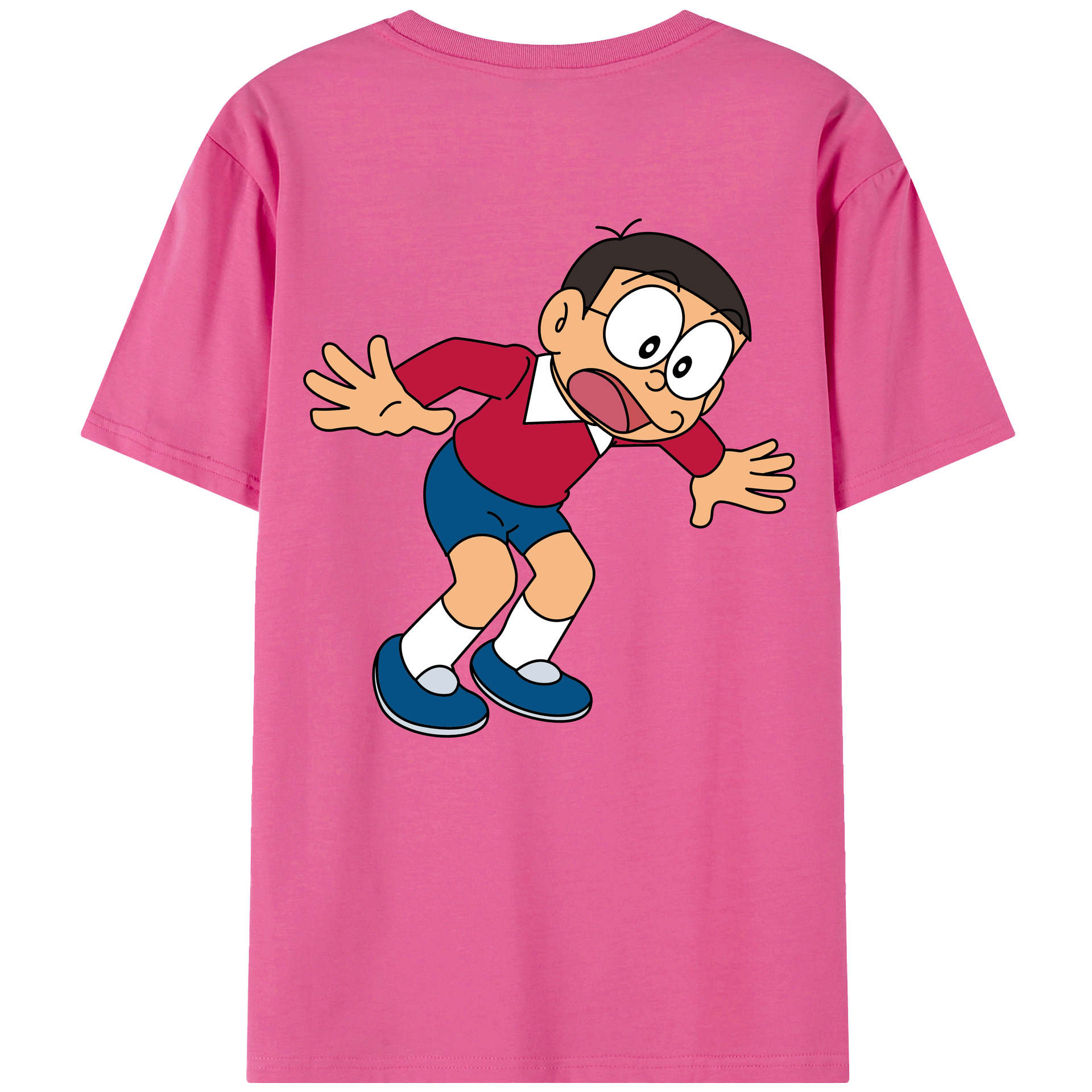 （画像用） ドラえもん 野比 のび太 Doraemon Nobita Nobi レディース半袖Tシャツ(バックプリント)
