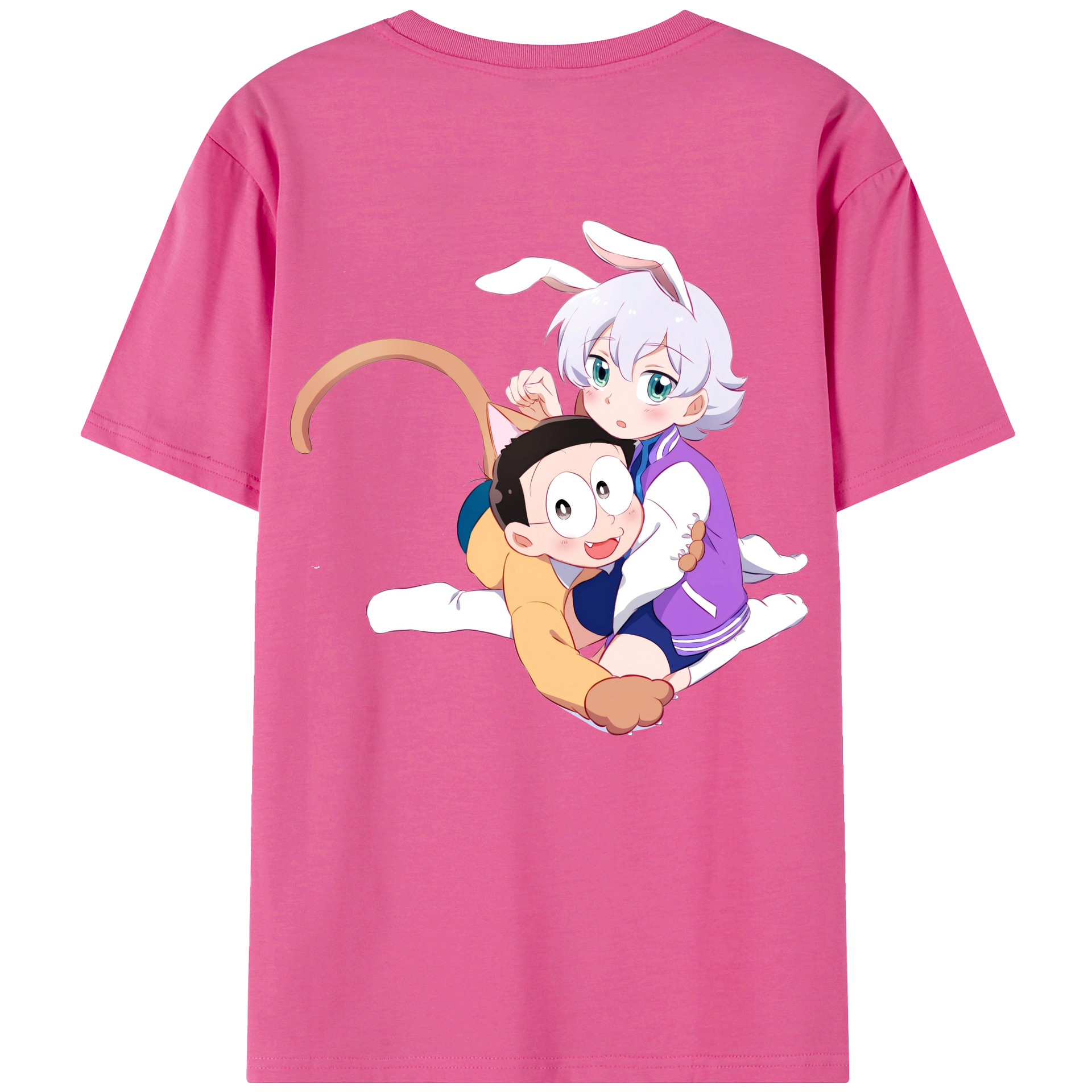 （画像用） ドラえもん 野比 のび太 Doraemon Nobita Nobi レディース半袖Tシャツ(バックプリント)