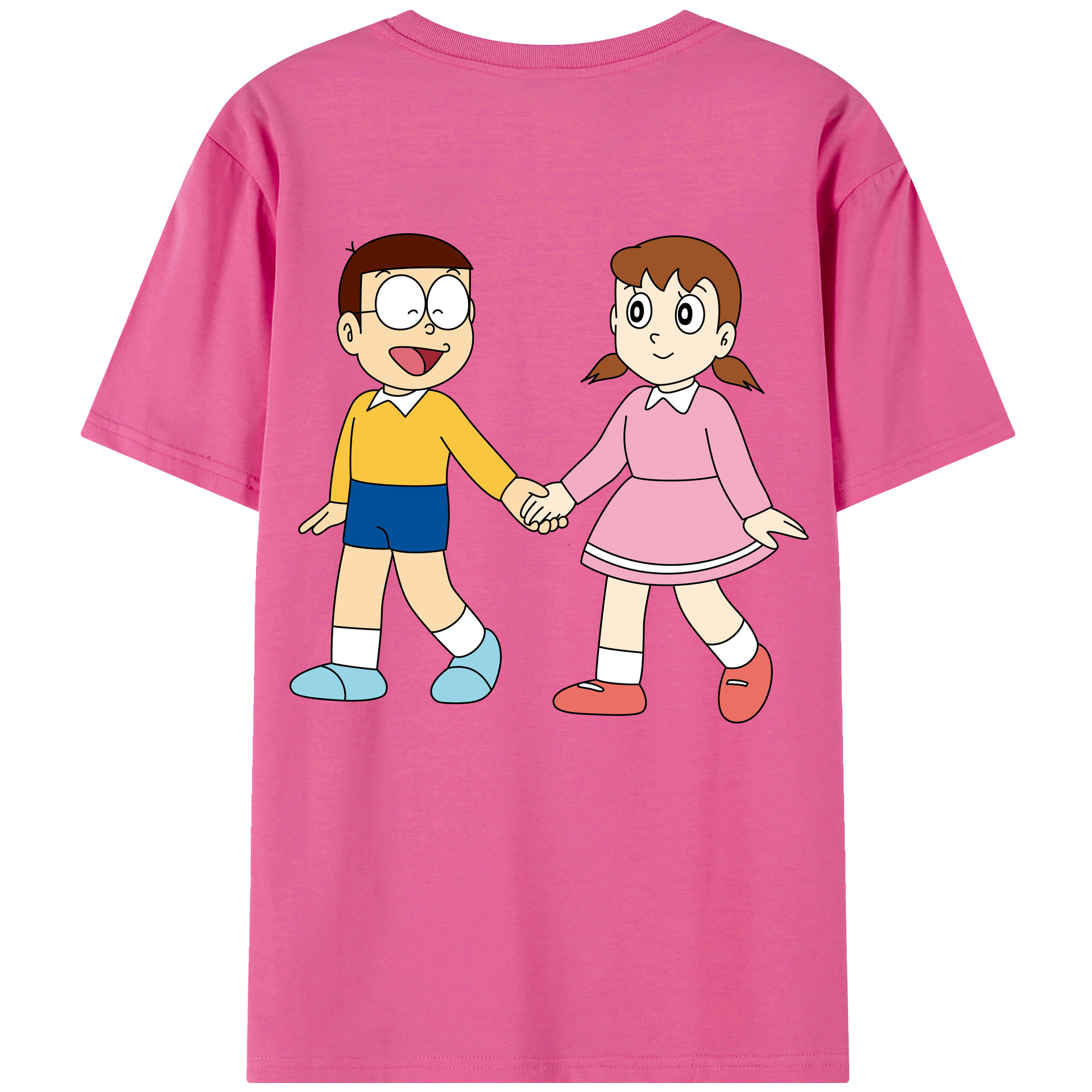 （画像用） ドラえもん 野比 のび太 Doraemon Nobita Nobi レディース半袖Tシャツ(バックプリント)