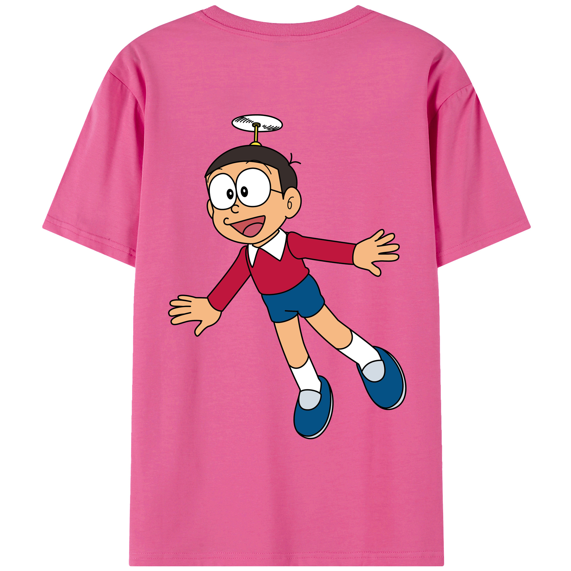 （画像用） ドラえもん 野比 のび太 Doraemon Nobita Nobi レディース半袖Tシャツ(バックプリント)