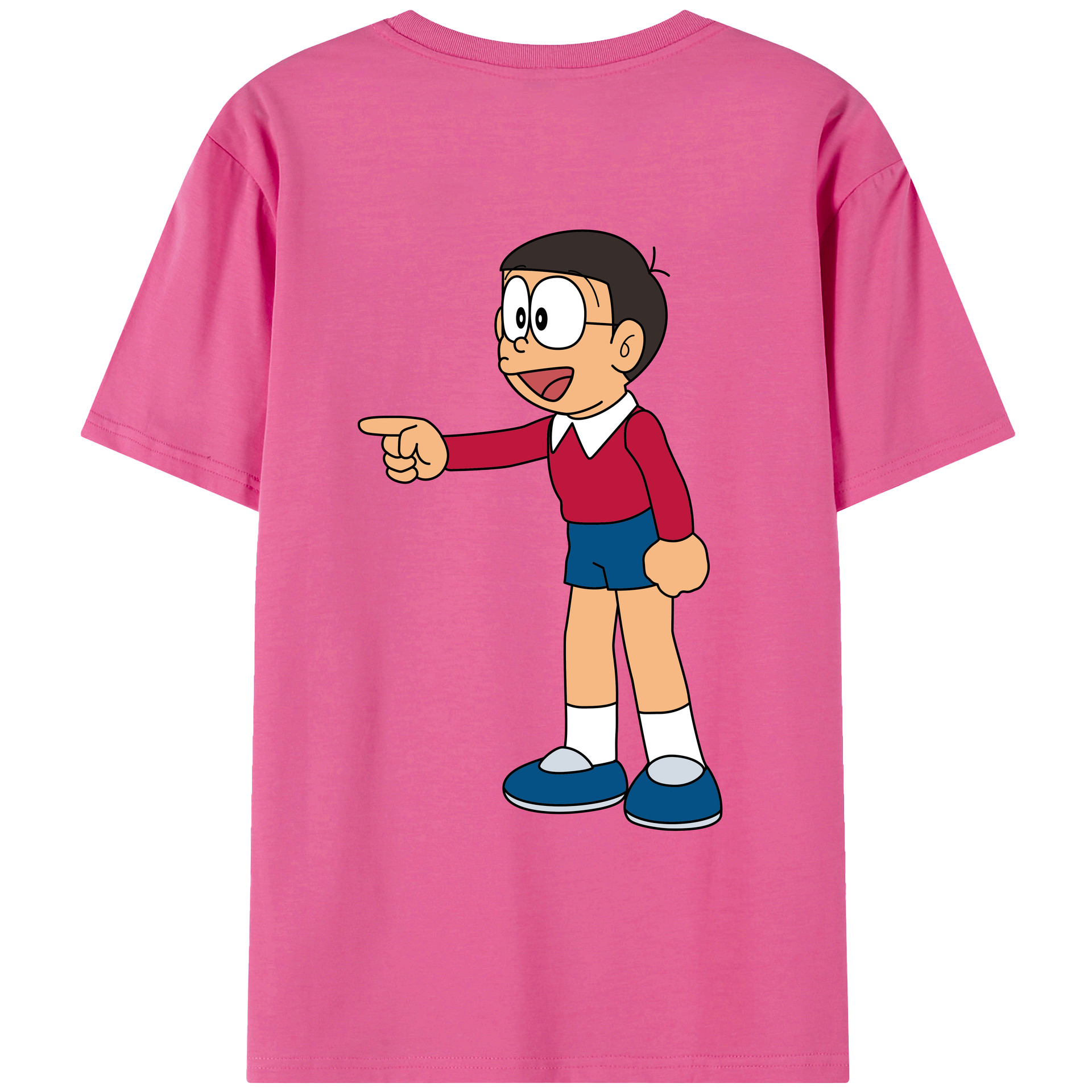 （画像用） ドラえもん 野比 のび太 Doraemon Nobita Nobi レディース半袖Tシャツ(バックプリント)