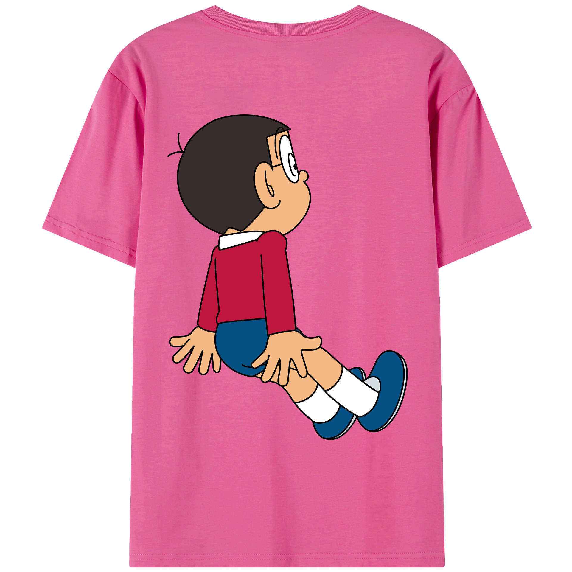 （画像用） ドラえもん 野比 のび太 Doraemon Nobita Nobi レディース半袖Tシャツ(バックプリント)