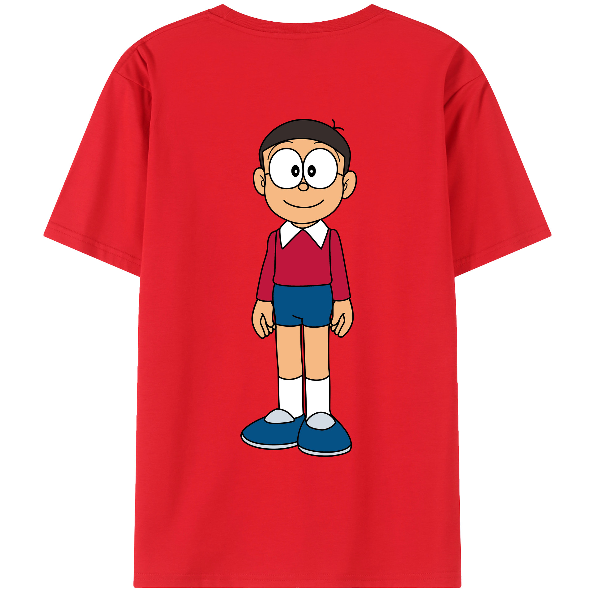 （画像用） ドラえもん 野比 のび太 Doraemon Nobita Nobi レディース半袖Tシャツ(バックプリント)
