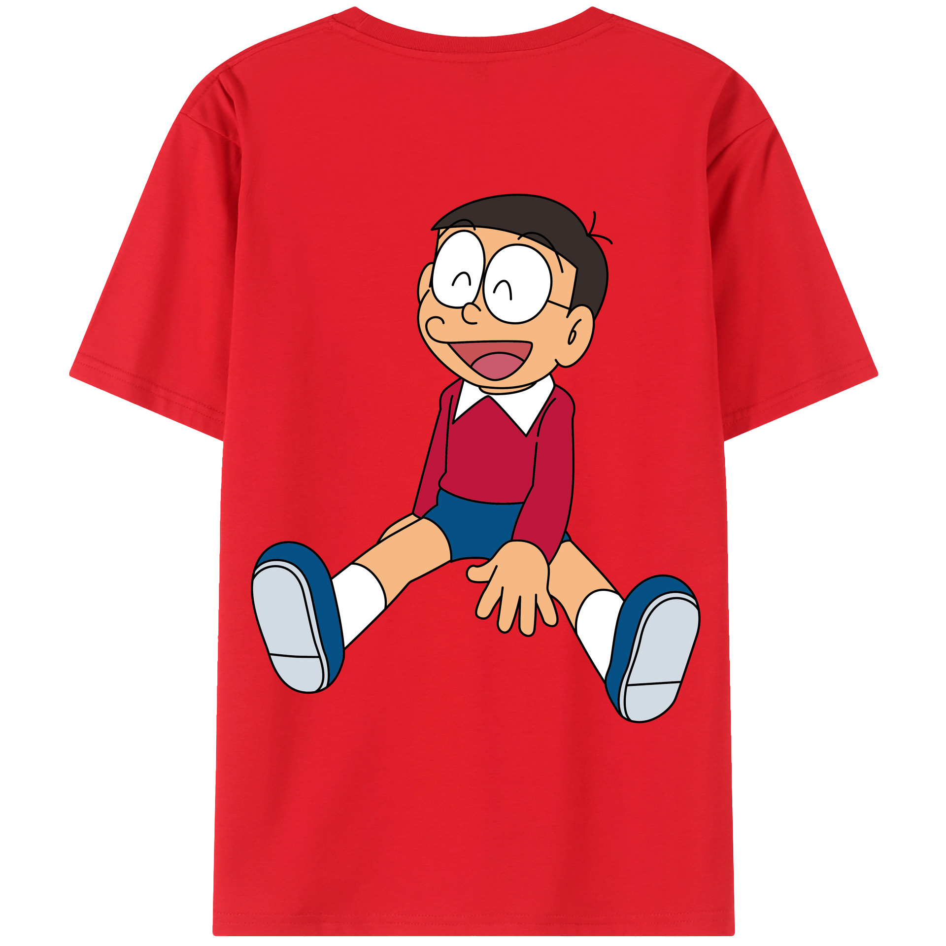 （画像用） ドラえもん 野比 のび太 Doraemon Nobita Nobi レディース半袖Tシャツ(バックプリント)