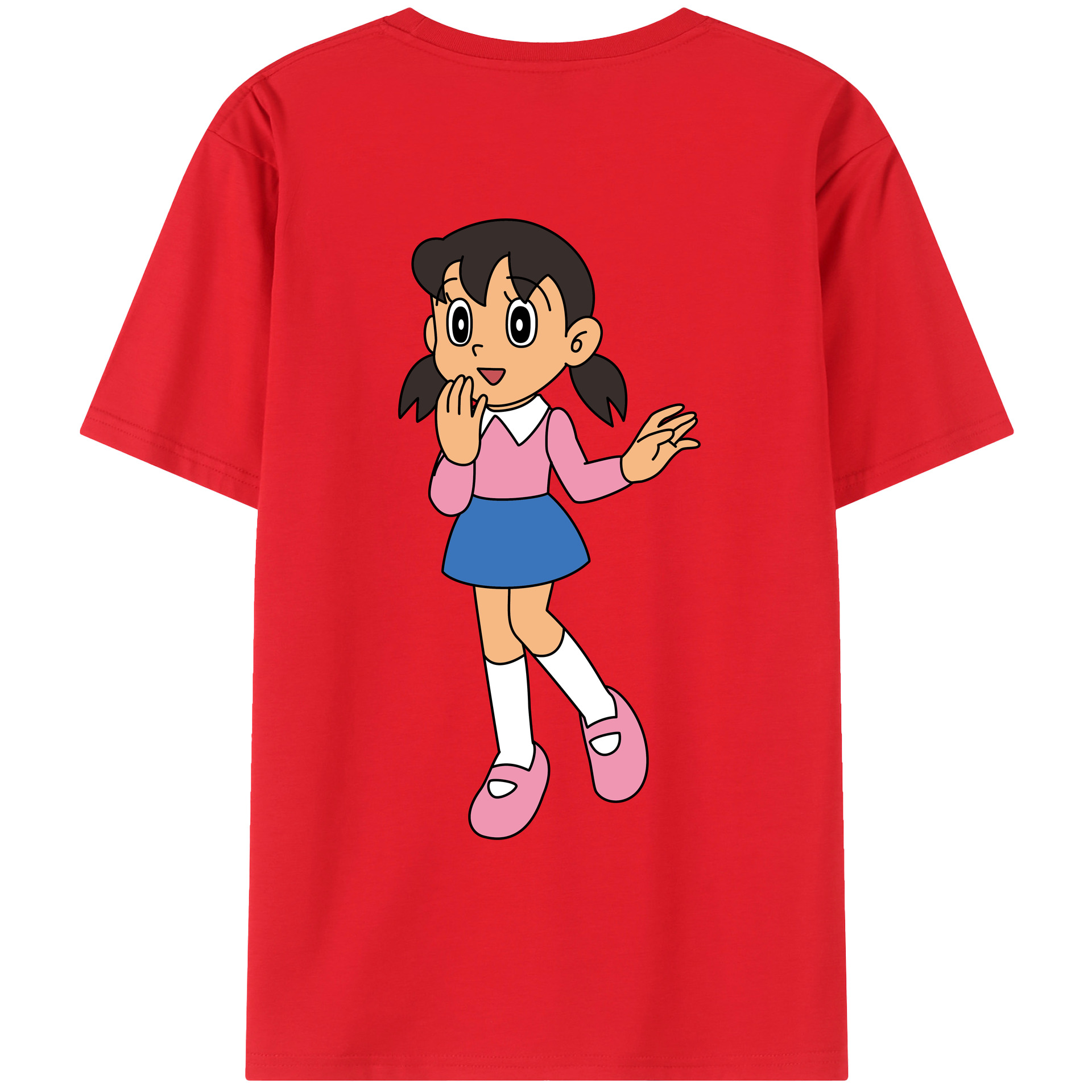 （画像用） ドラえもん みなもと しずか Doraemon Shizuka Minamoto レディース半袖Tシャツ(バックプリント)