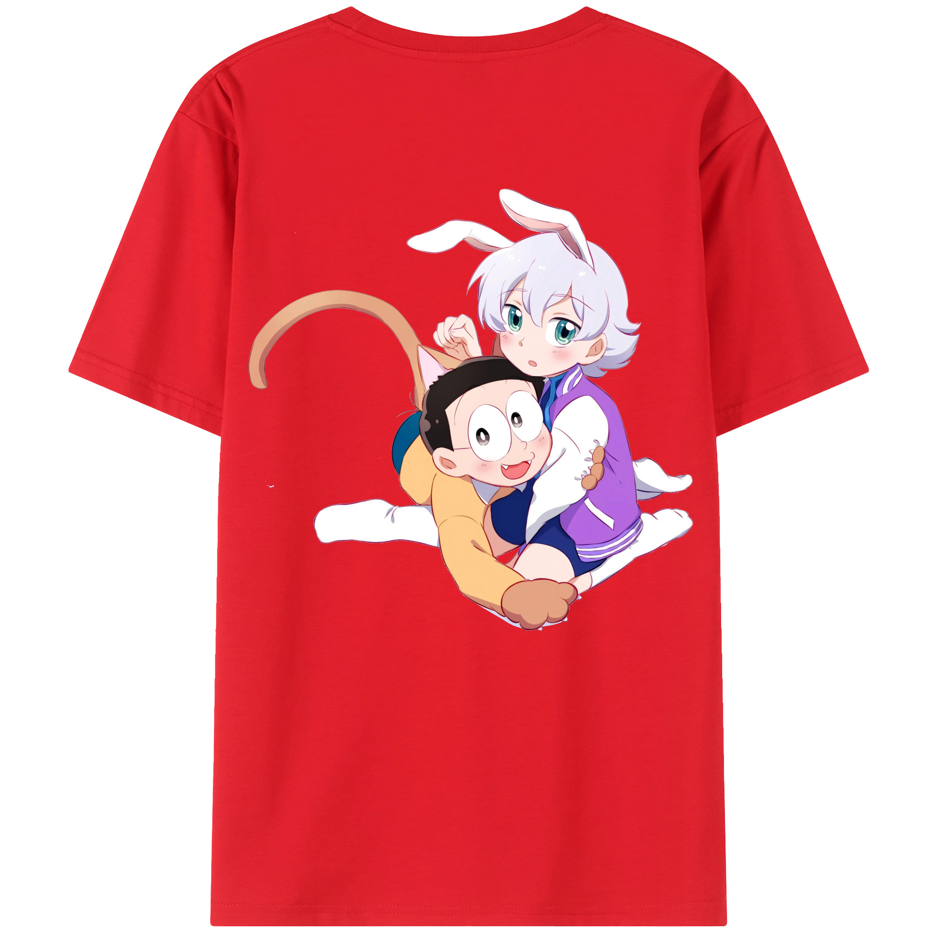 （画像用） ドラえもん 野比 のび太 Doraemon Nobita Nobi レディース半袖Tシャツ(バックプリント)