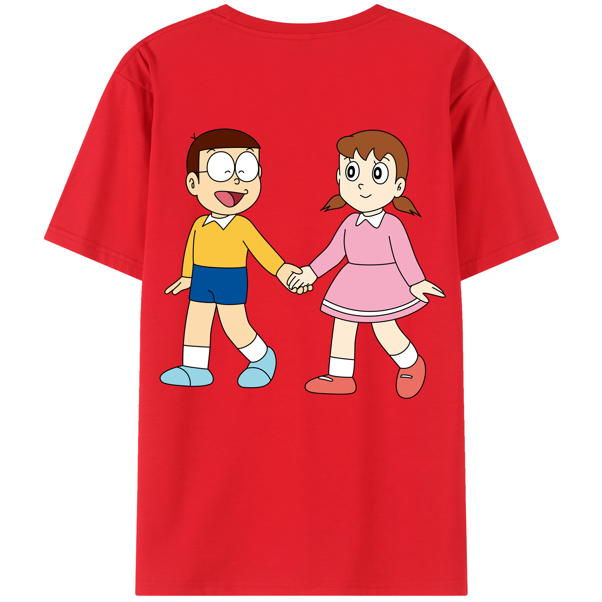 （画像用） ドラえもん 野比 のび太 Doraemon Nobita Nobi レディース半袖Tシャツ(バックプリント)