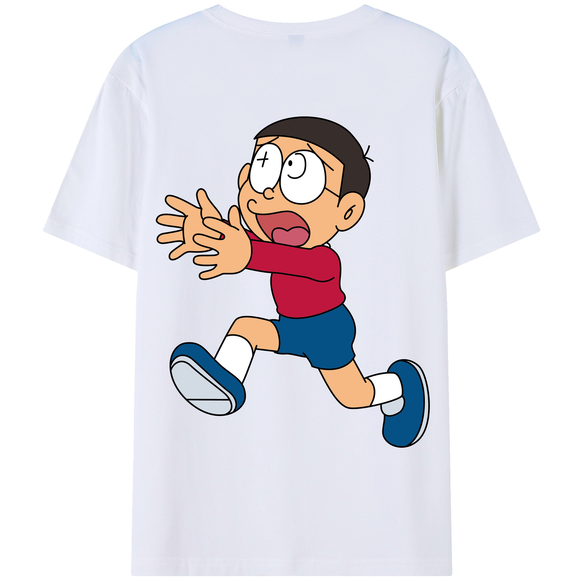 （画像用） ドラえもん 野比 のび太 Doraemon Nobita Nobi レディース半袖Tシャツ(バックプリント)