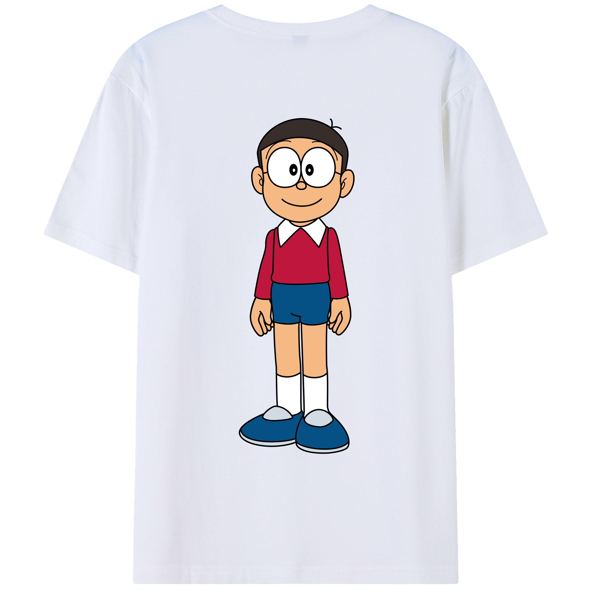 （画像用） ドラえもん 野比 のび太 Doraemon Nobita Nobi レディース半袖Tシャツ(バックプリント)